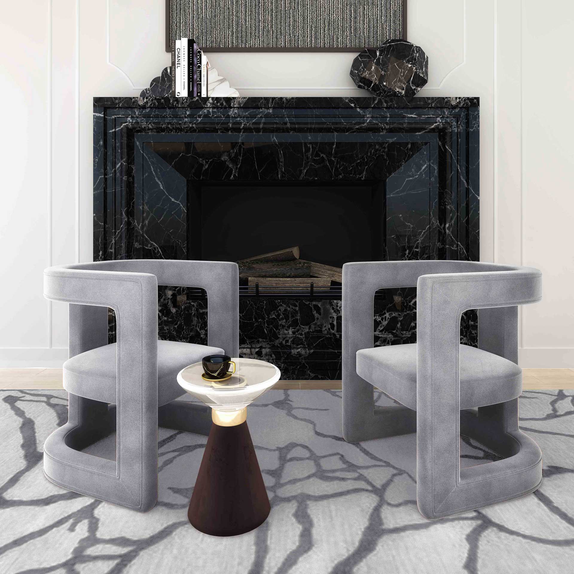 August Side Table Gray/Transparent - Image 6