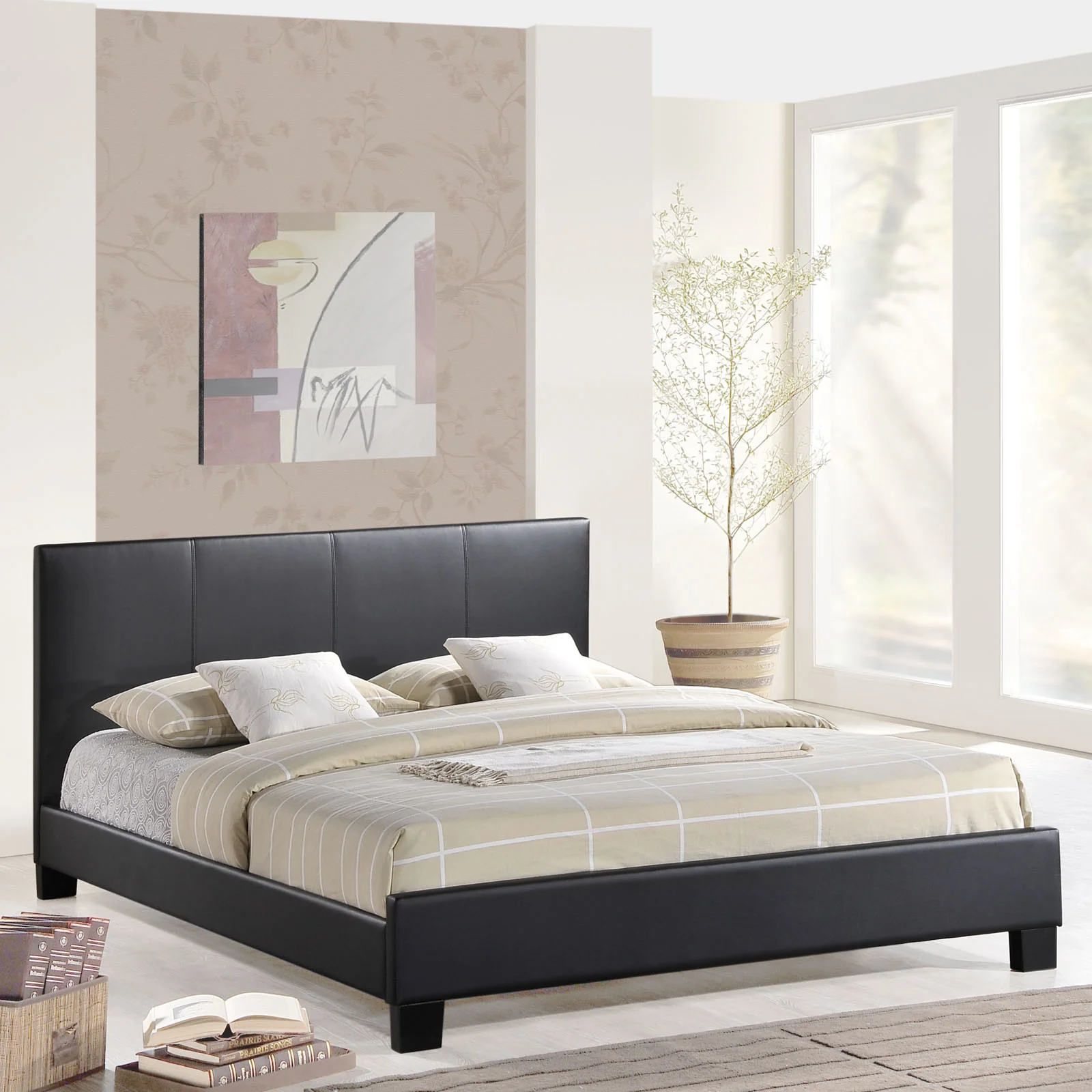 Austin Queen Vinyl Bed Black - Image 3