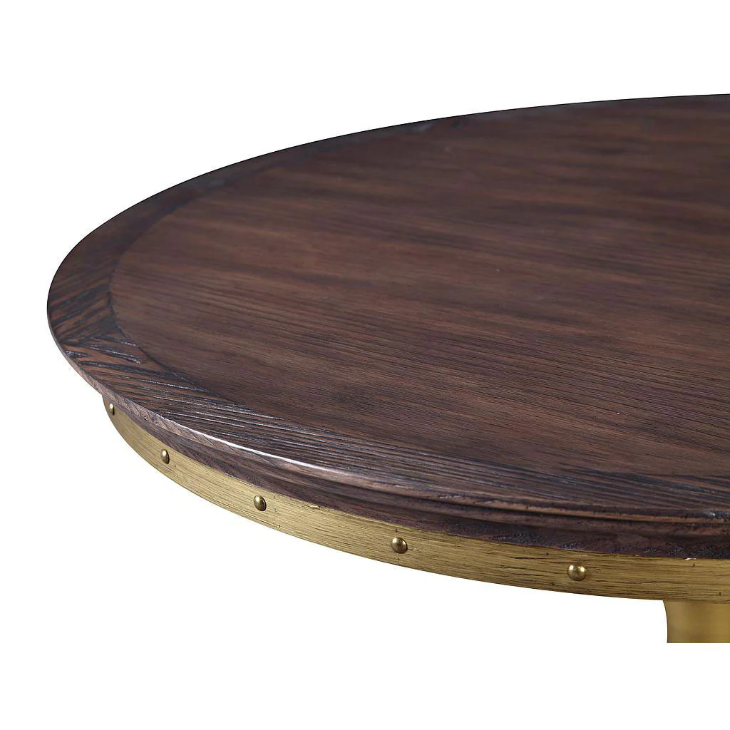 Autumn Pine Table Rustique Top/Brushed Brass Base - Image 2