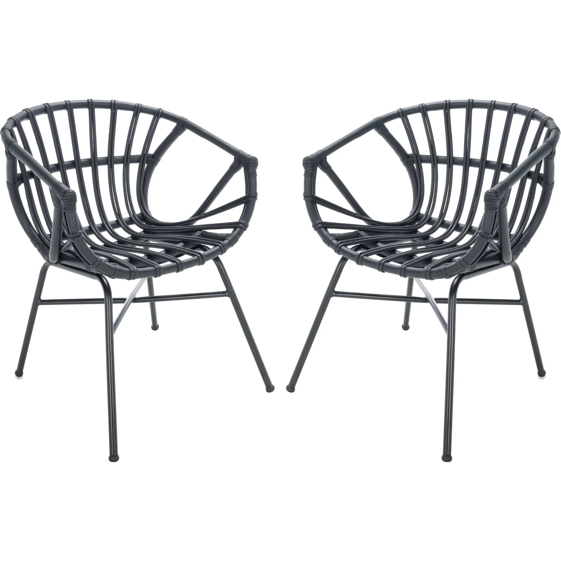 Ava Rattan Dining Chair Black (Set of 2) - Image 2