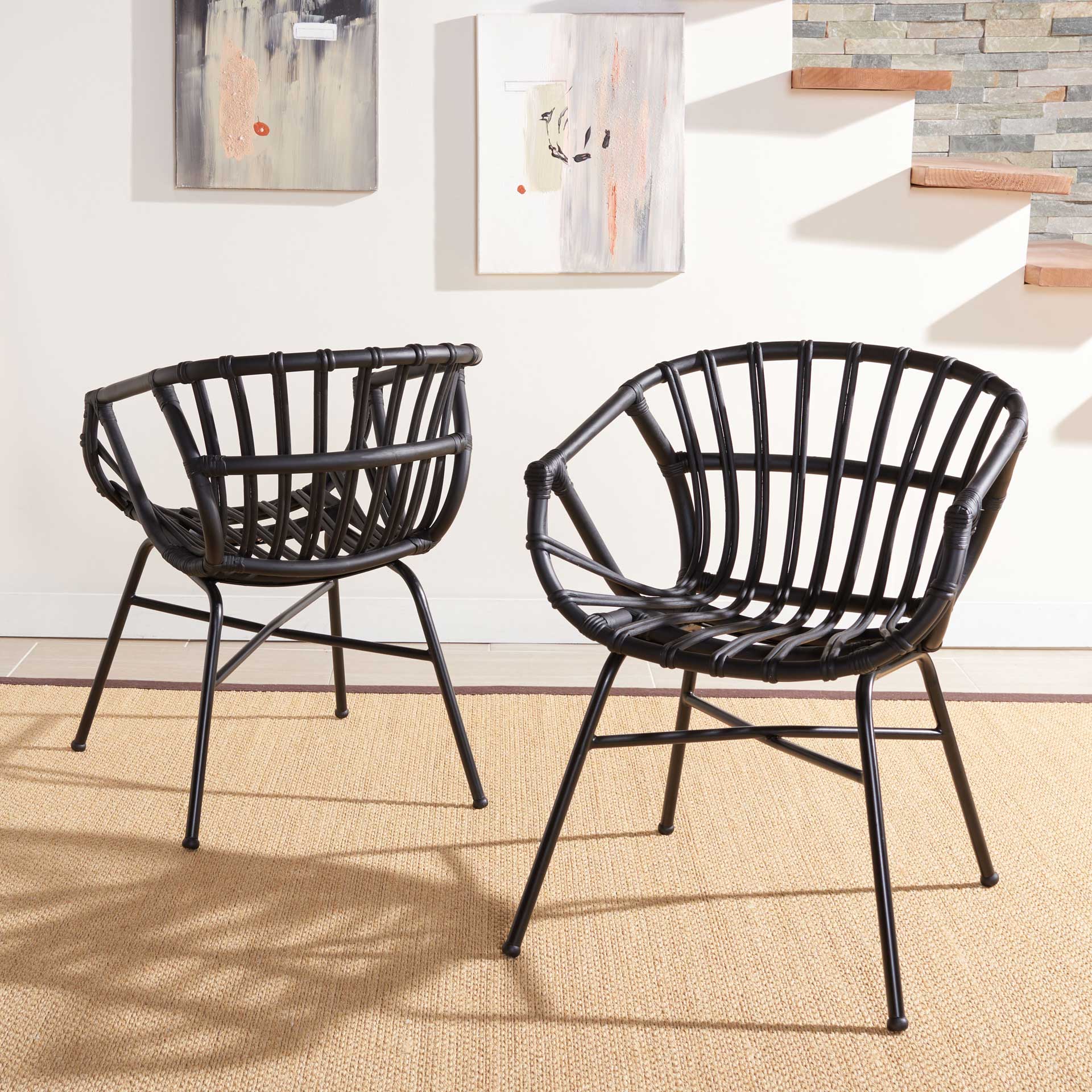 Ava Rattan Dining Chair Black (Set of 2) - Image 7