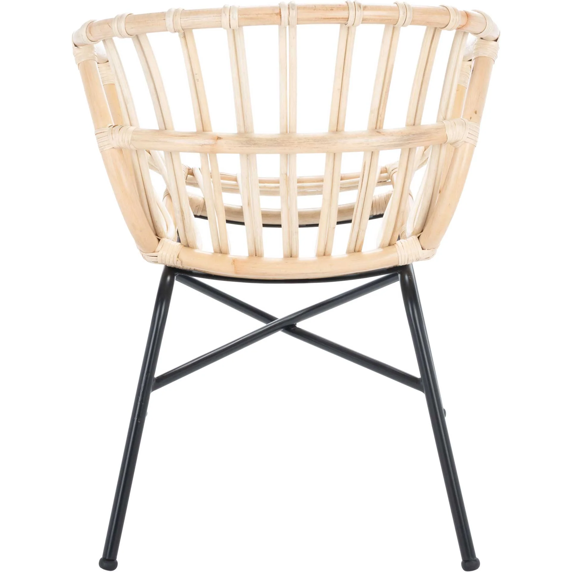 Ava Rattan Dining Chair Natural/Black (Set of 2) - Image 4