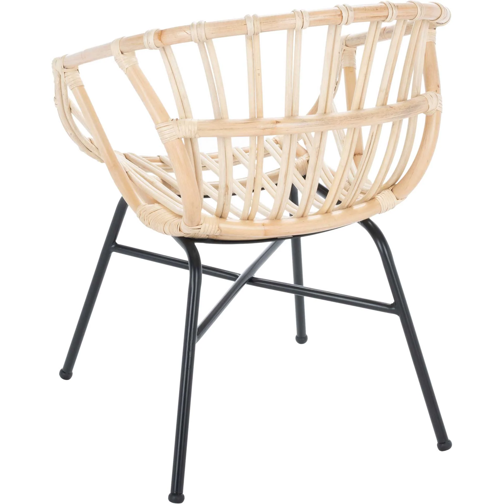 Ava Rattan Dining Chair Natural/Black (Set of 2) - Image 5