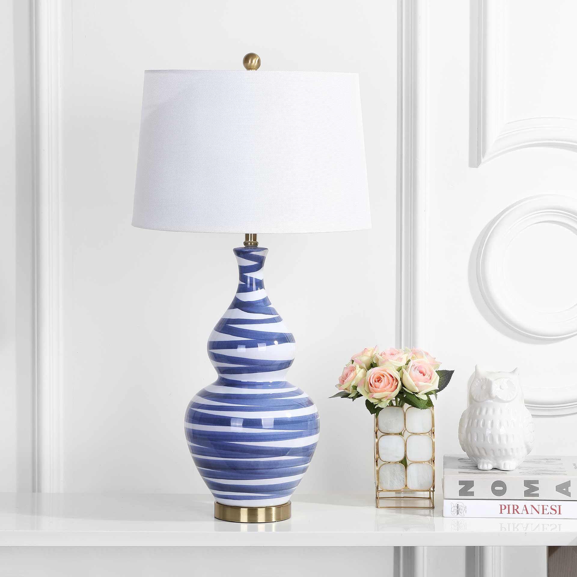 Aveline Table Lamp White/Blue - Image 3