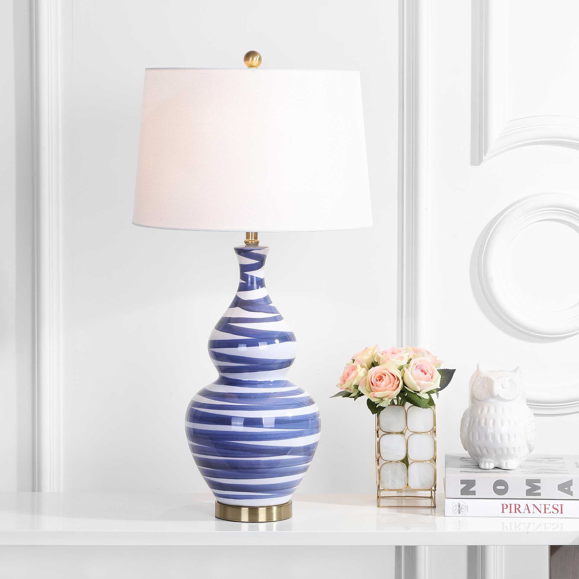 Aveline Table Lamp White/Blue - Image 4