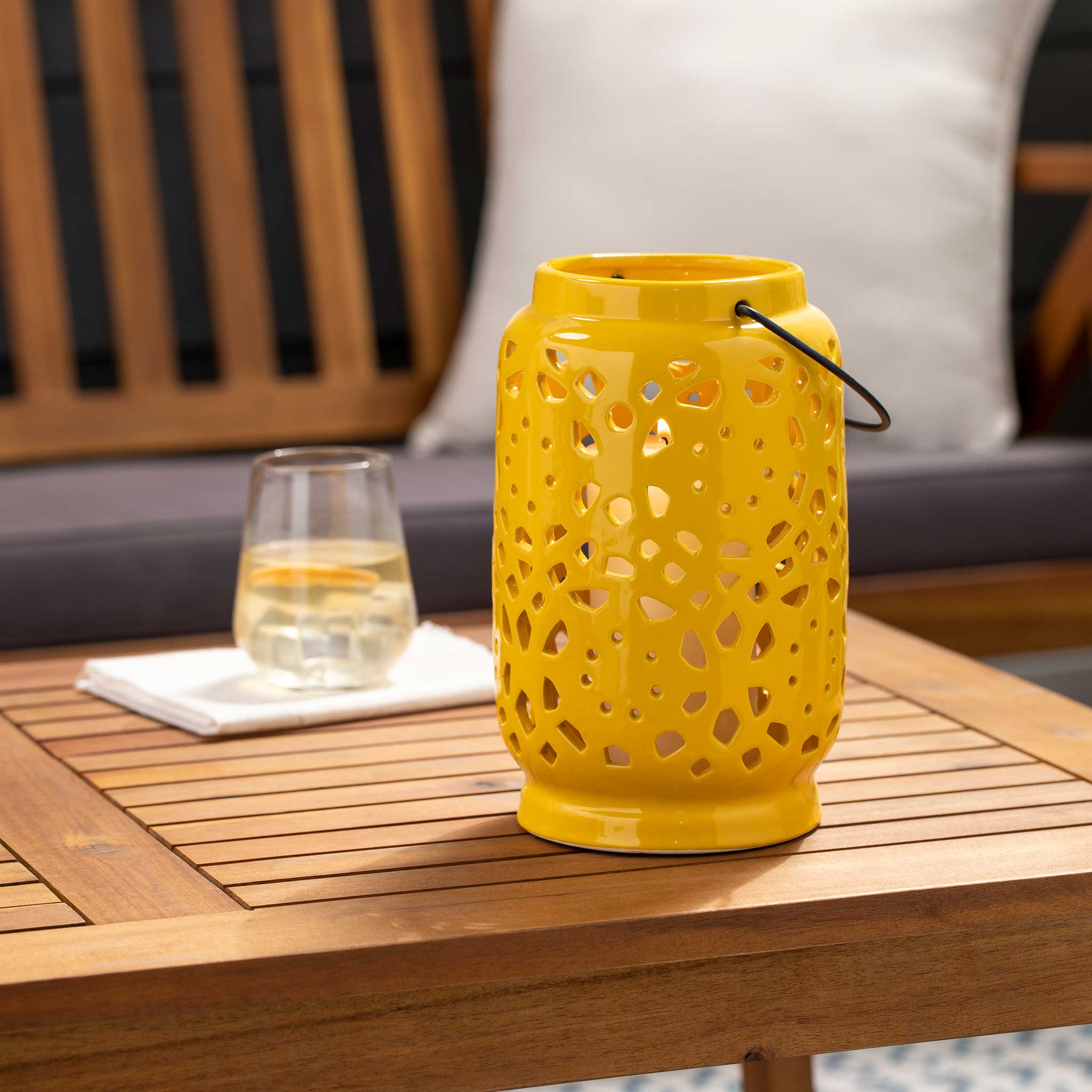 Avery Ceramic Lantern Mustard - Image 5