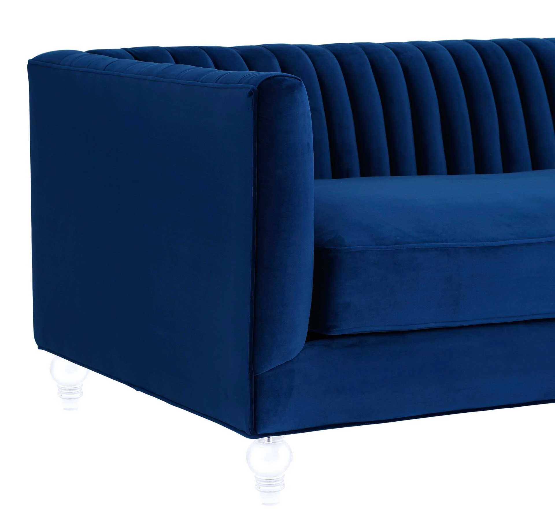 Aviate Velvet Sofa Blue - Image 4