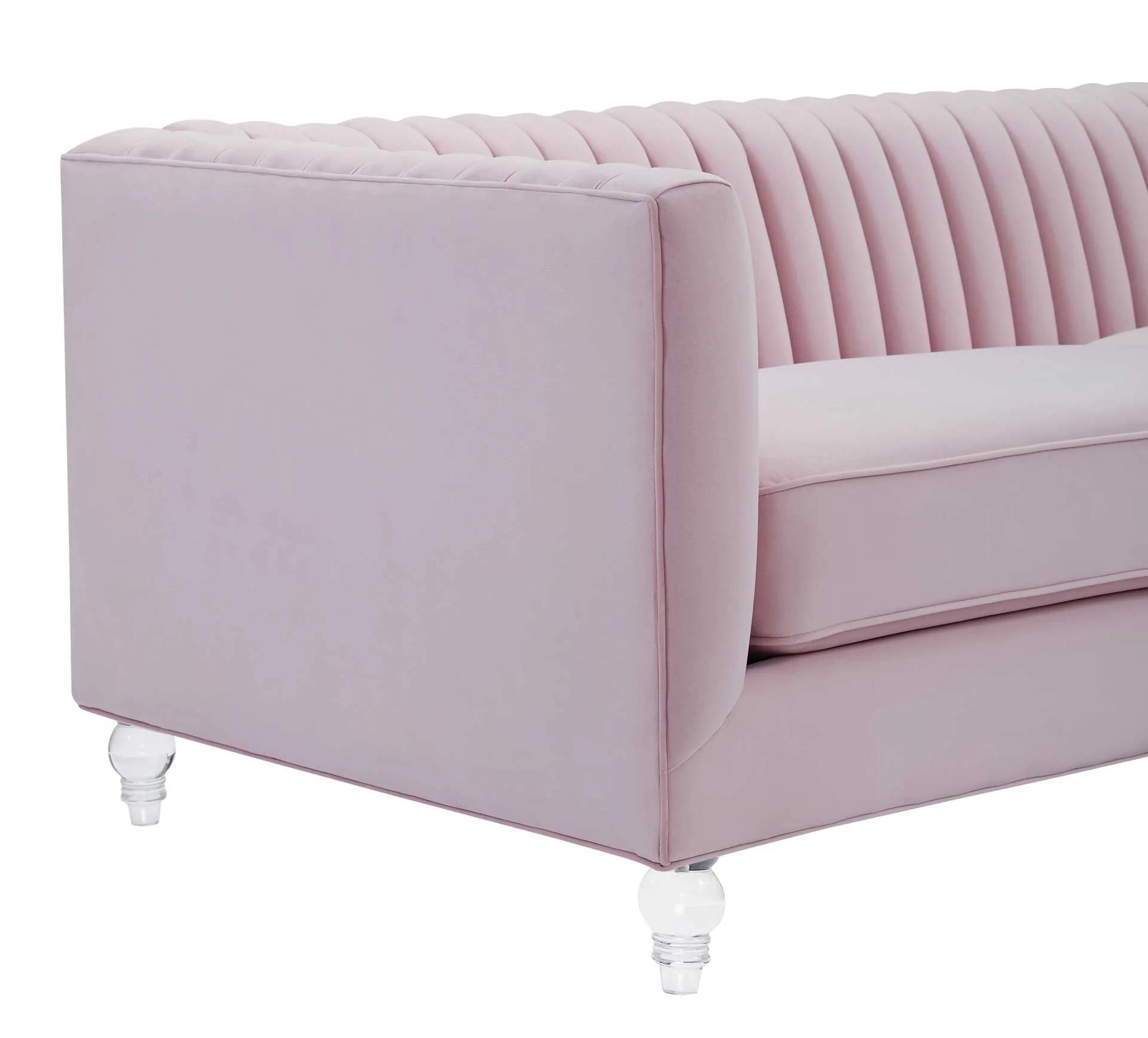Aviate Velvet Sofa Blush - Image 4