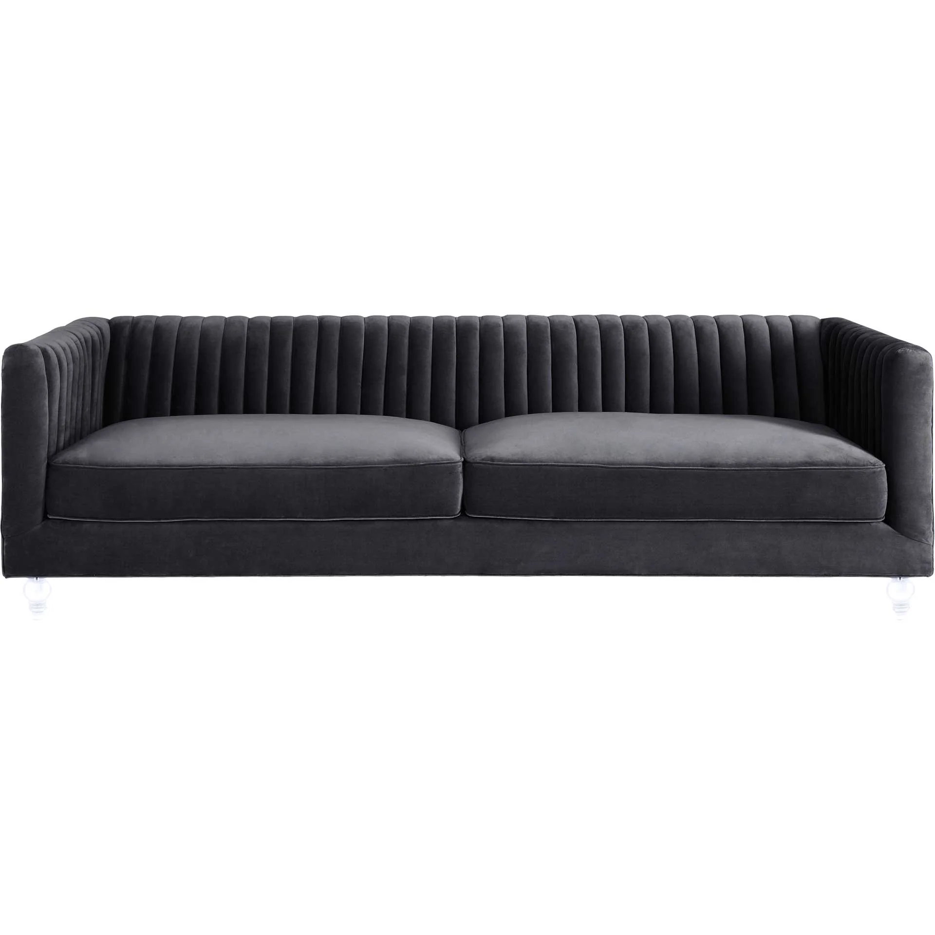 Aviate Velvet Sofa Gray - Image 2