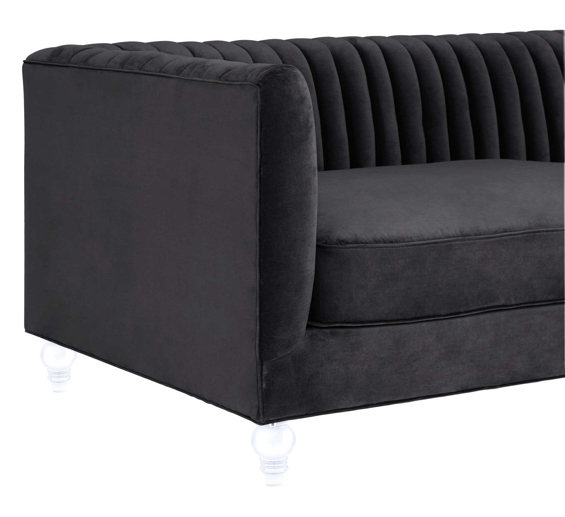 Aviate Velvet Sofa Gray - Image 4
