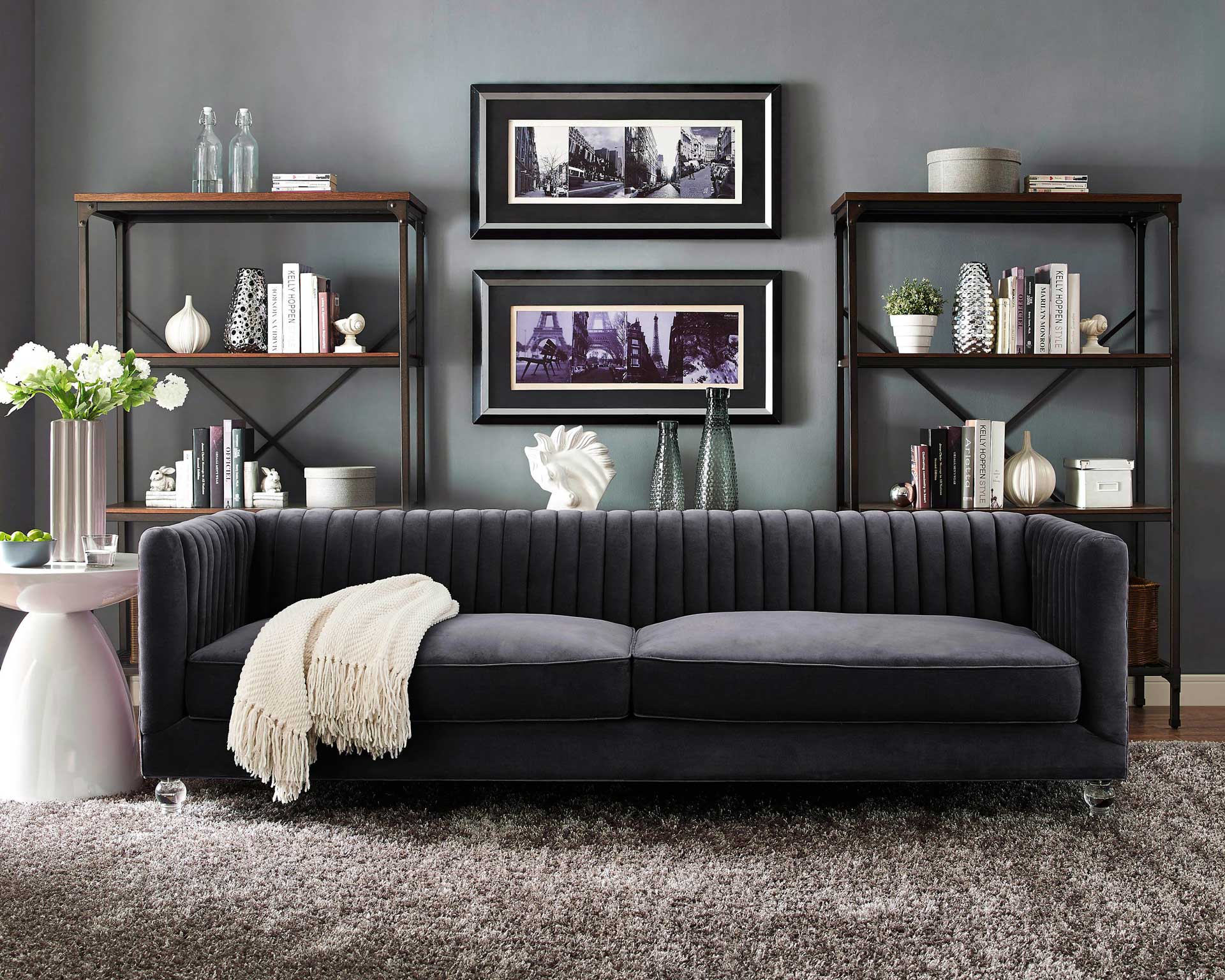 Aviate Velvet Sofa Gray - Image 5