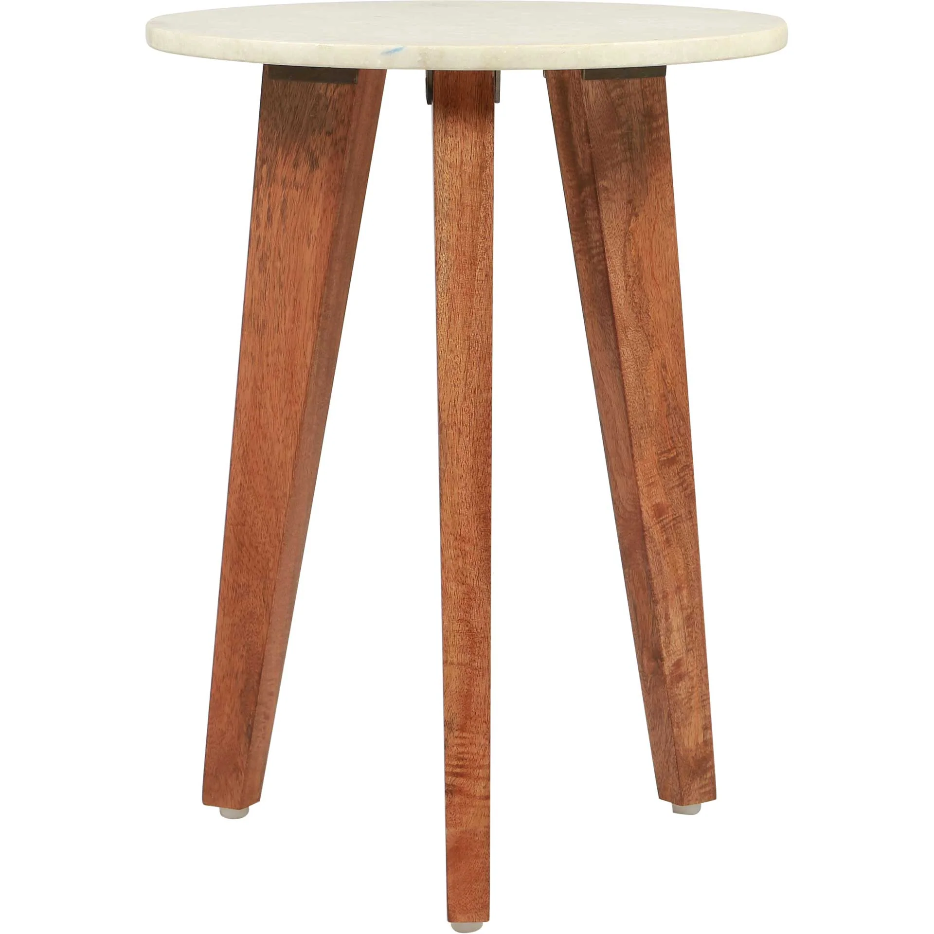 Axton End Table White Marble/Wood - Image 2