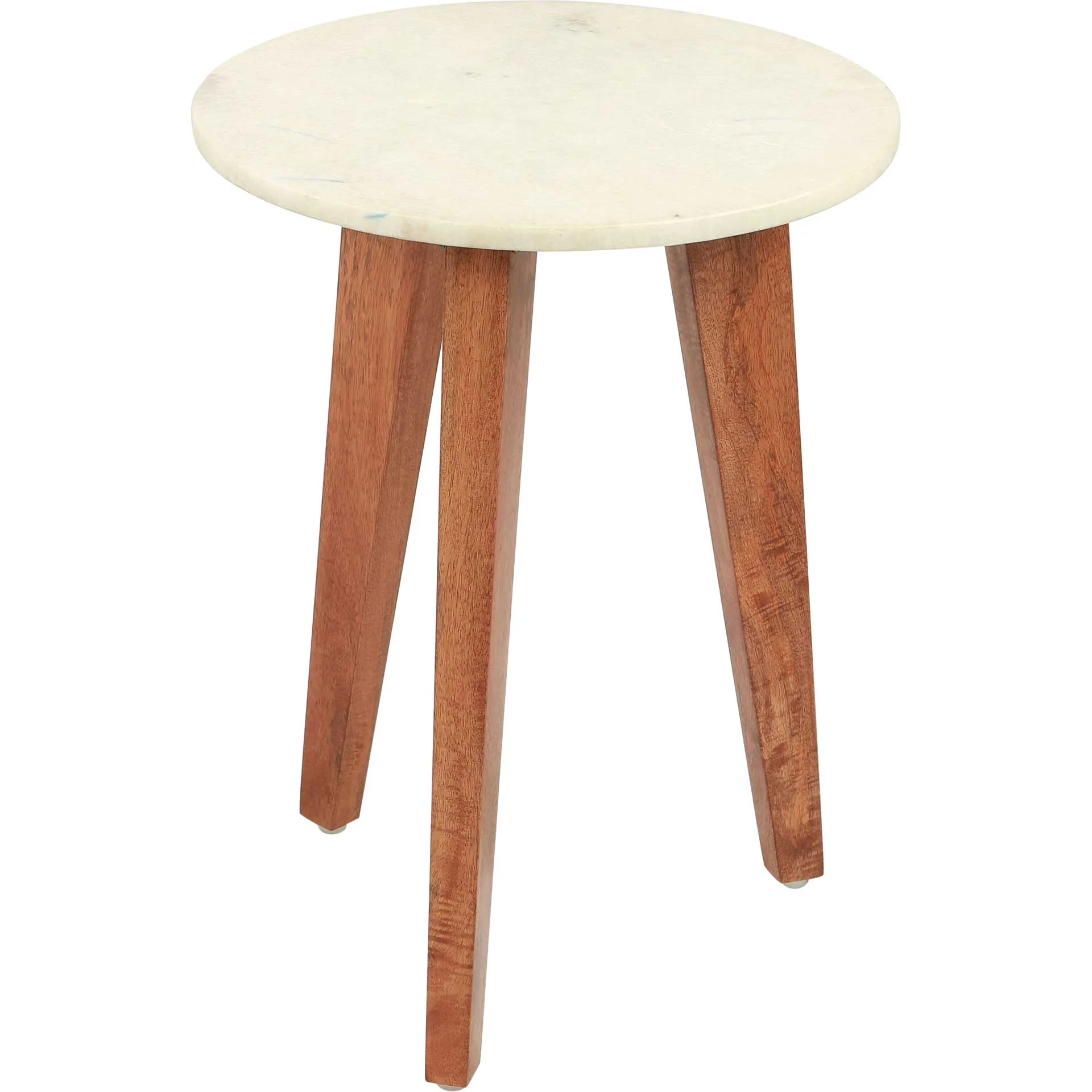 Axton End Table White Marble/Wood - Image 3