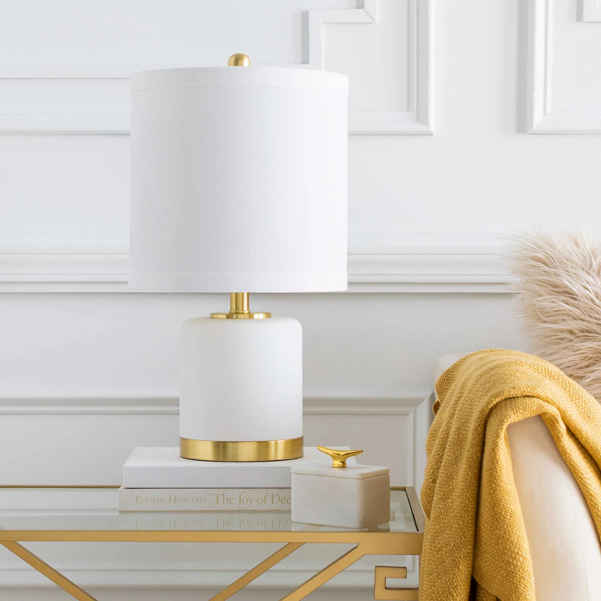 Ayaan Table Lamp White/Brass - Image 3