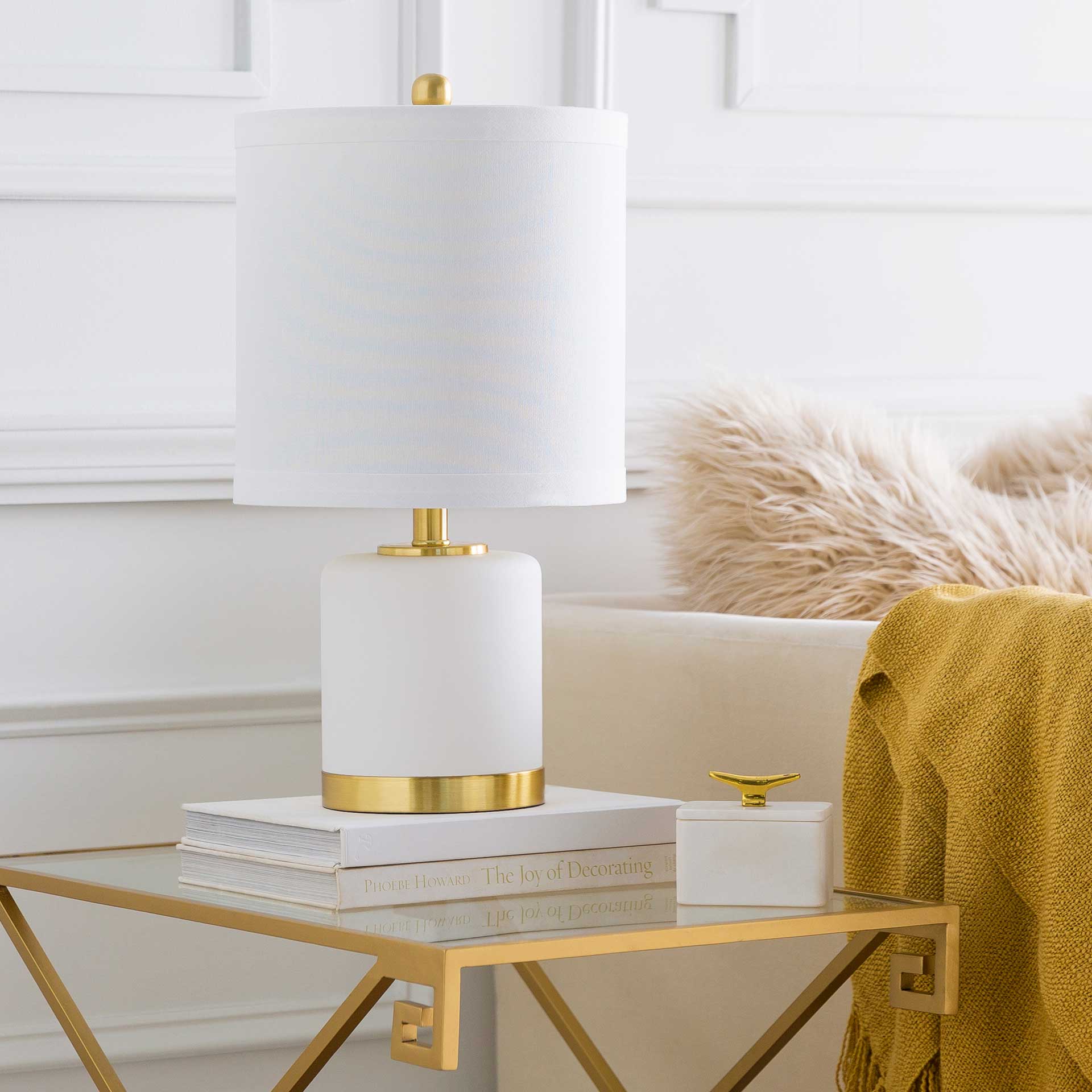 Ayaan Table Lamp White/Brass - Image 4