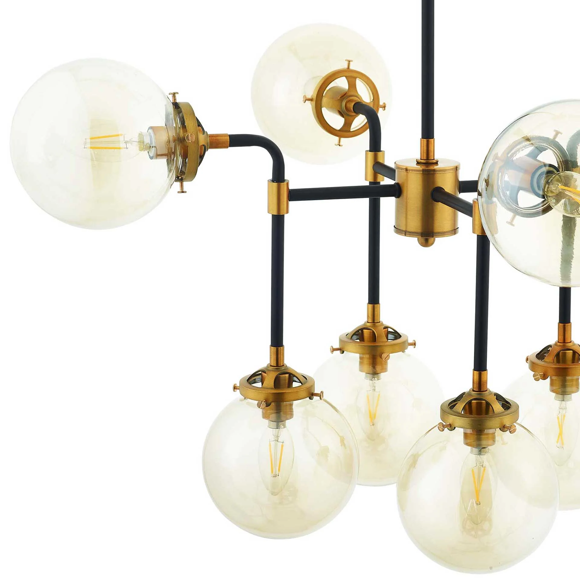 Ayden 12 Light Pendant Chandelier Black/Gold - Image 2