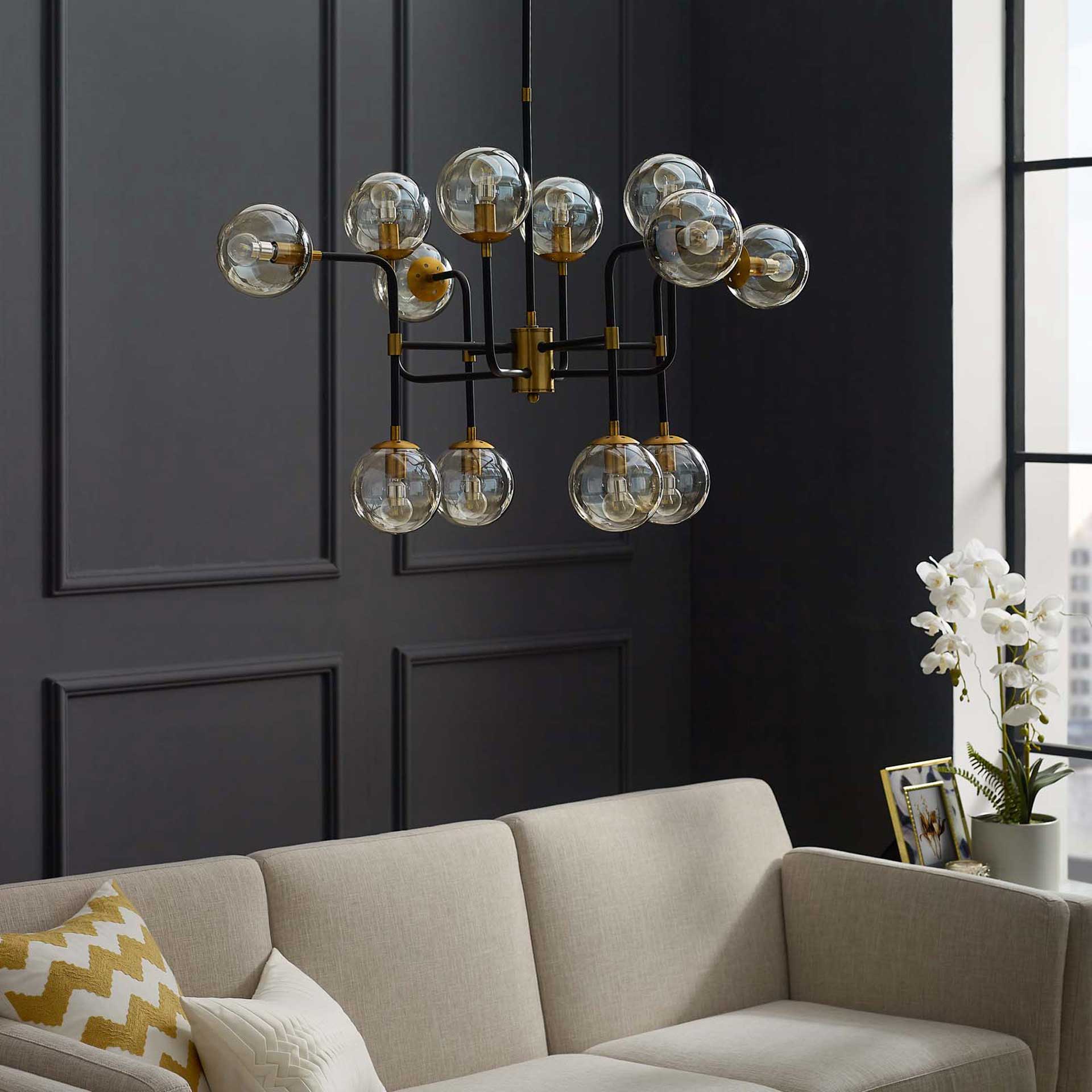 Ayden 12 Light Pendant Chandelier Gold - Image 3