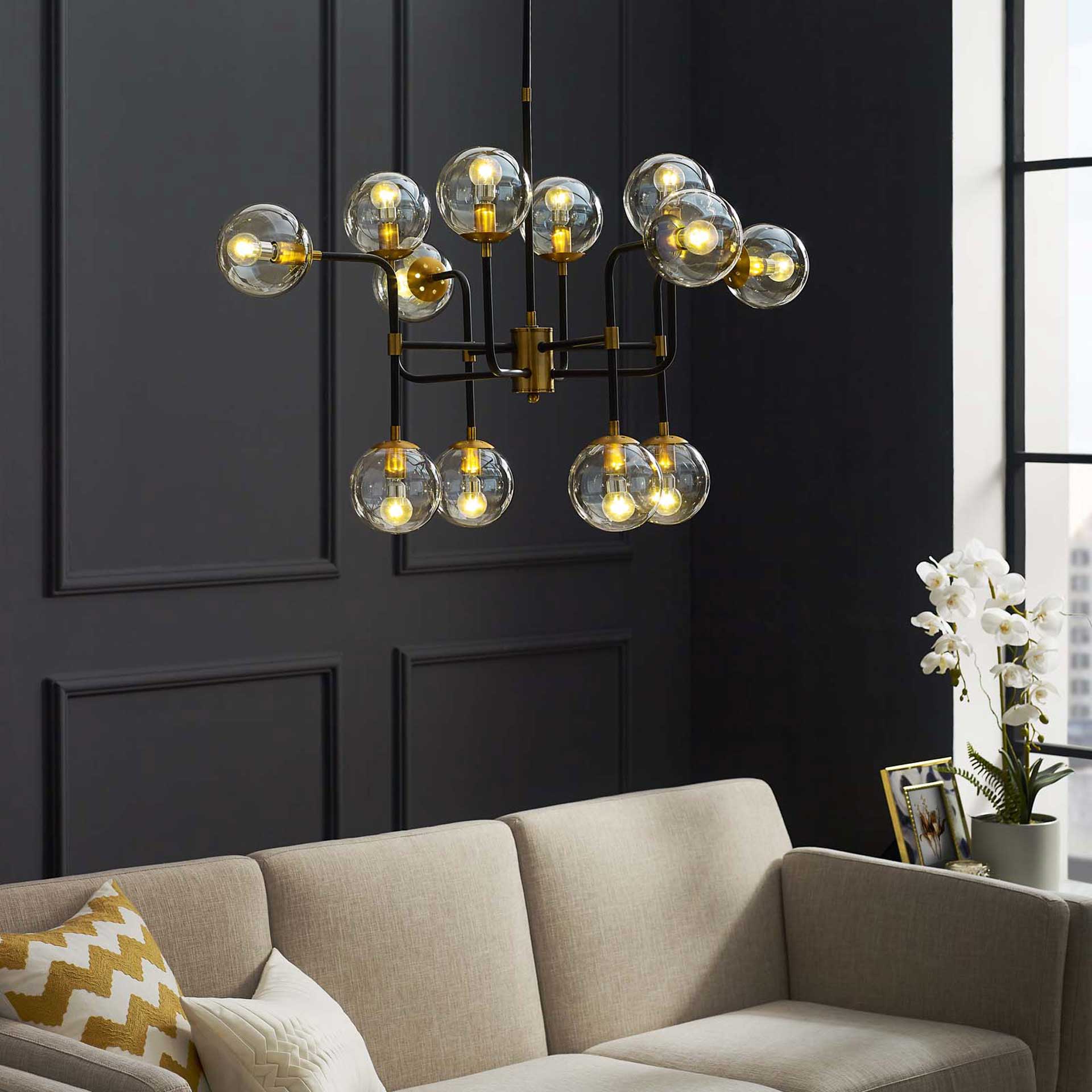 Ayden 12 Light Pendant Chandelier Gold - Image 4