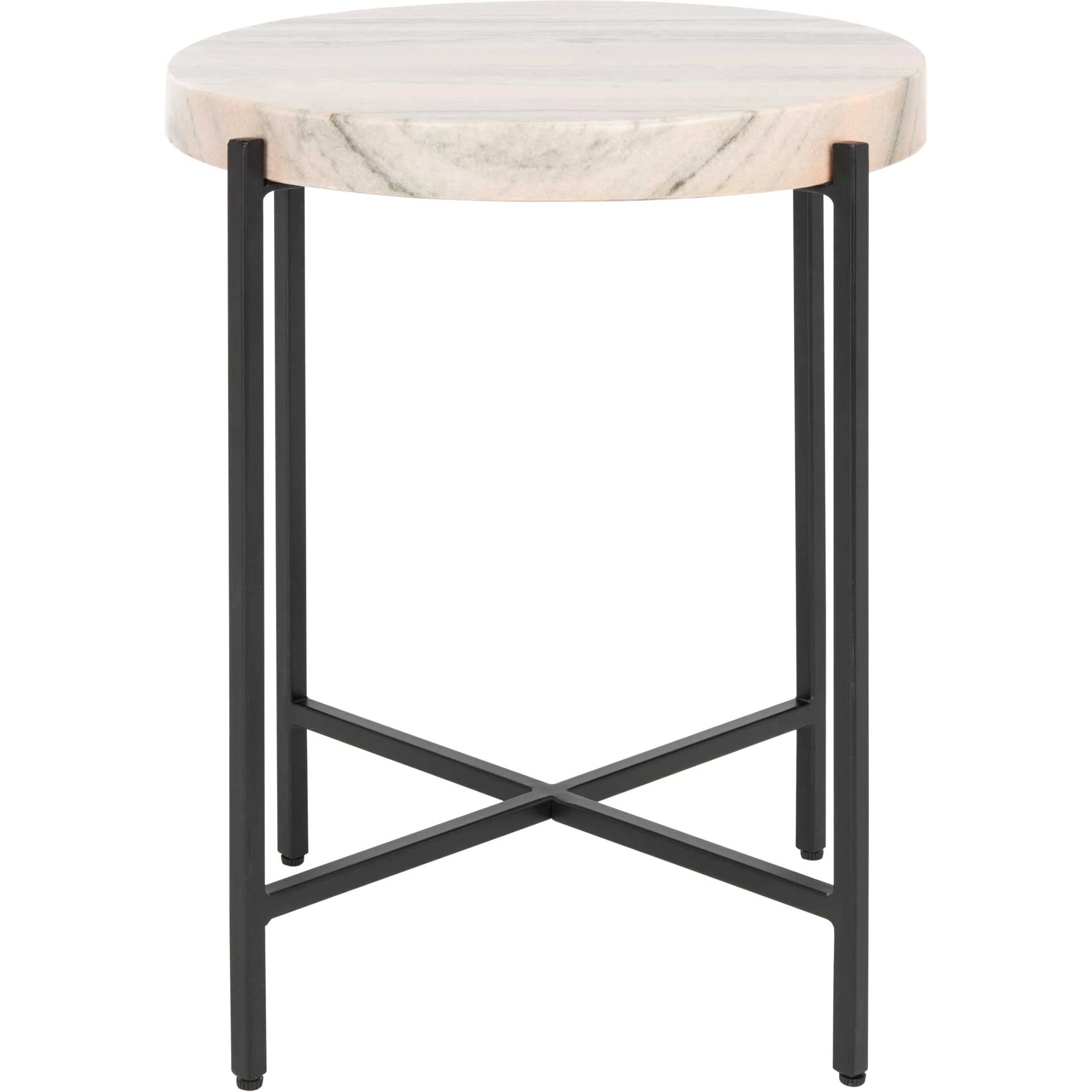 Azades Stone Top Accent Table Burnt Orange/Black - Image 2