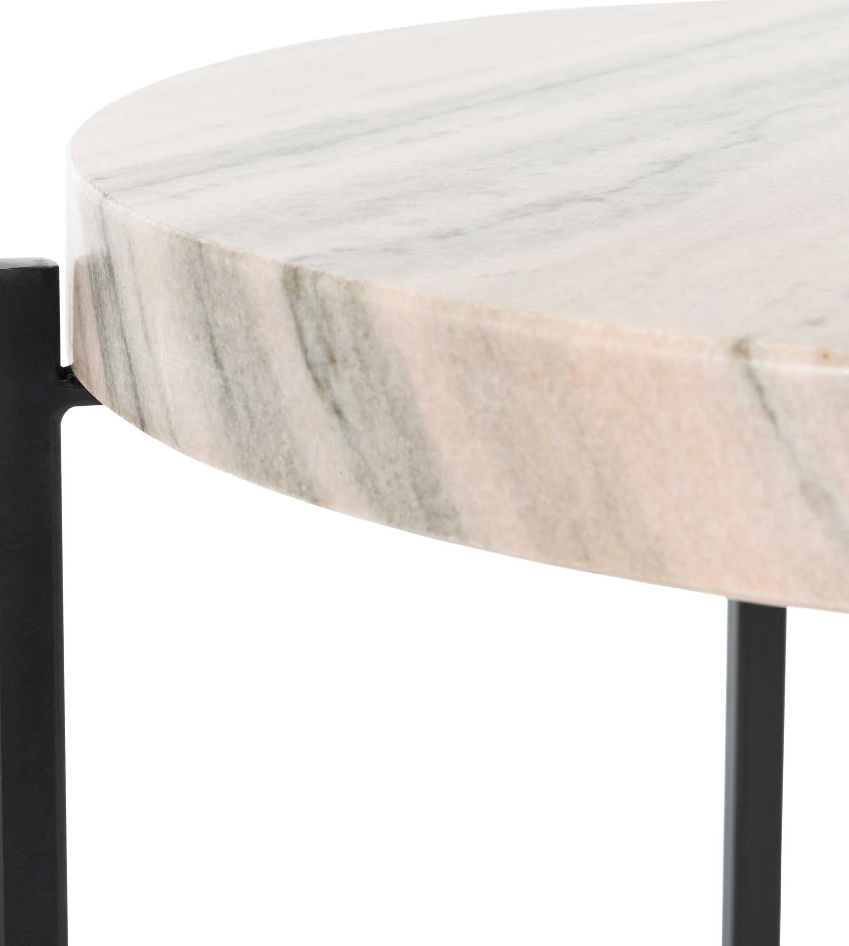 Azades Stone Top Accent Table Burnt Orange/Black - Image 3