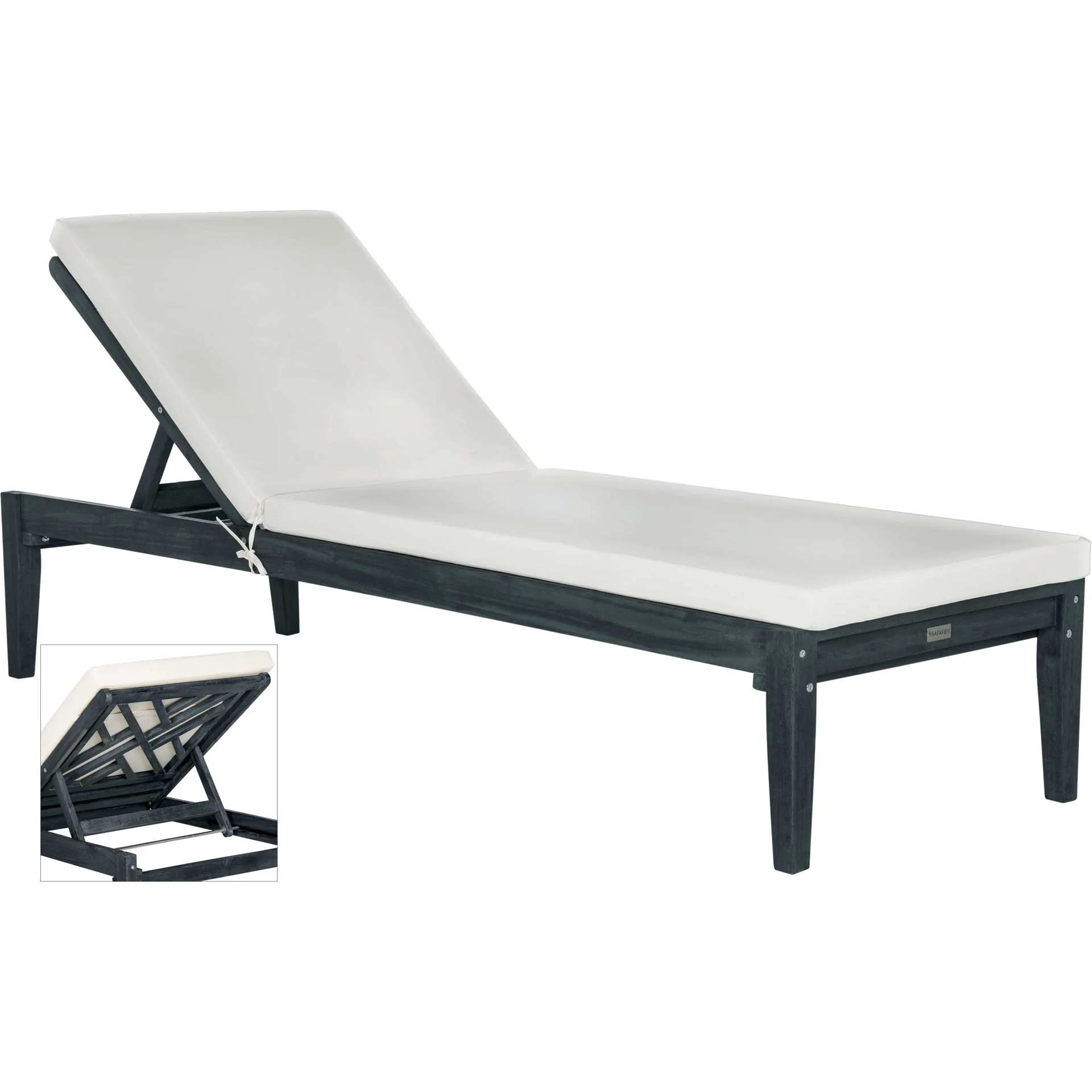 Azahar Acacia Sunlounger Dark Slate Gray/Beige - Image 5