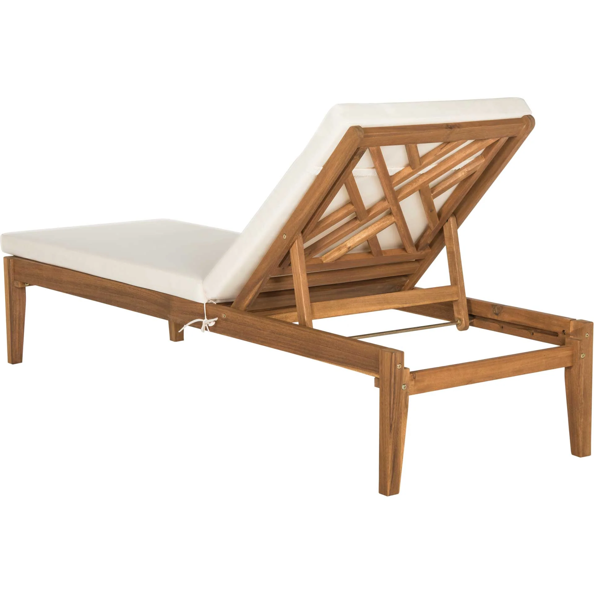 Azahar Acacia Sunlounger Teak Brown/Beige - Image 4