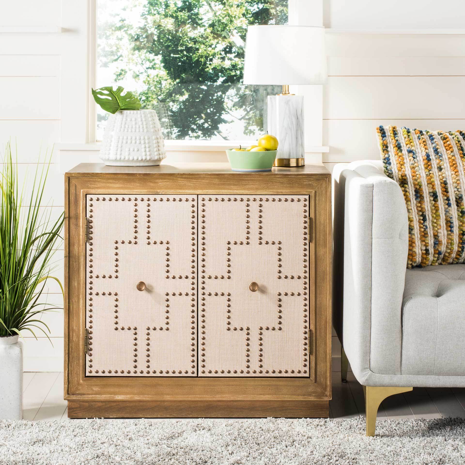 Azaria 2 Door Chest Oak/Copper/Mirror - Image 4