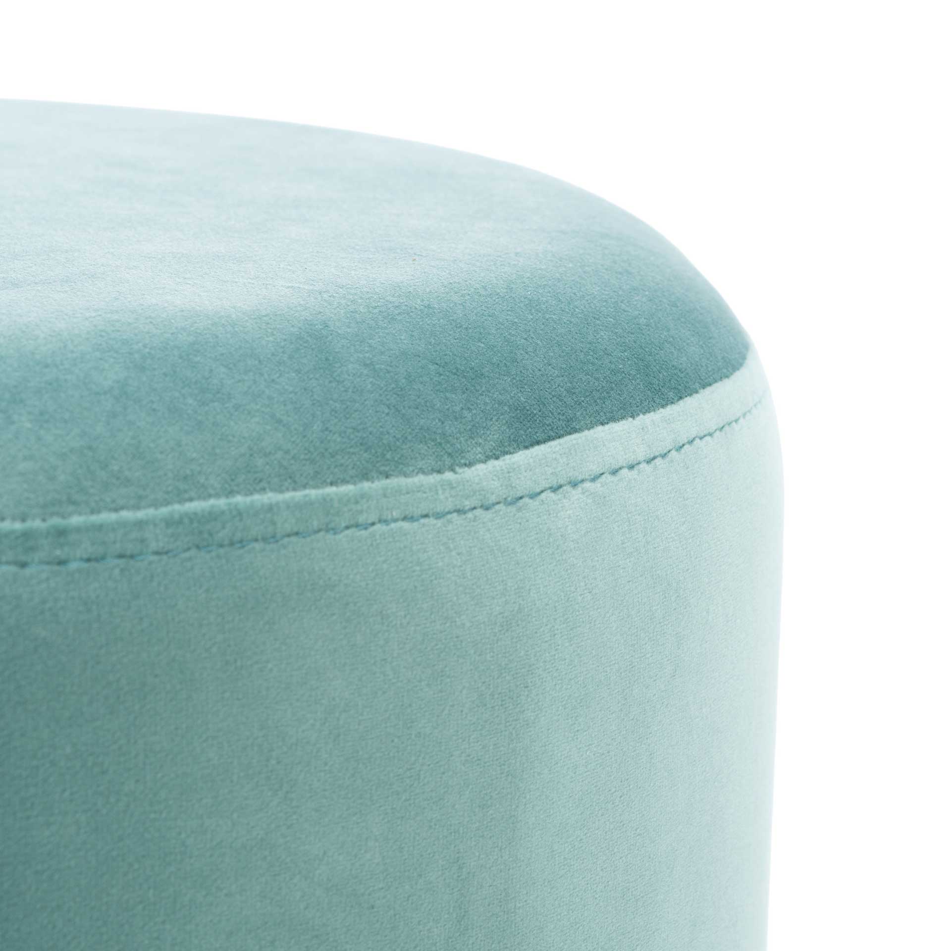 Azizi Round Ottoman Seafoam/Gold - Image 2