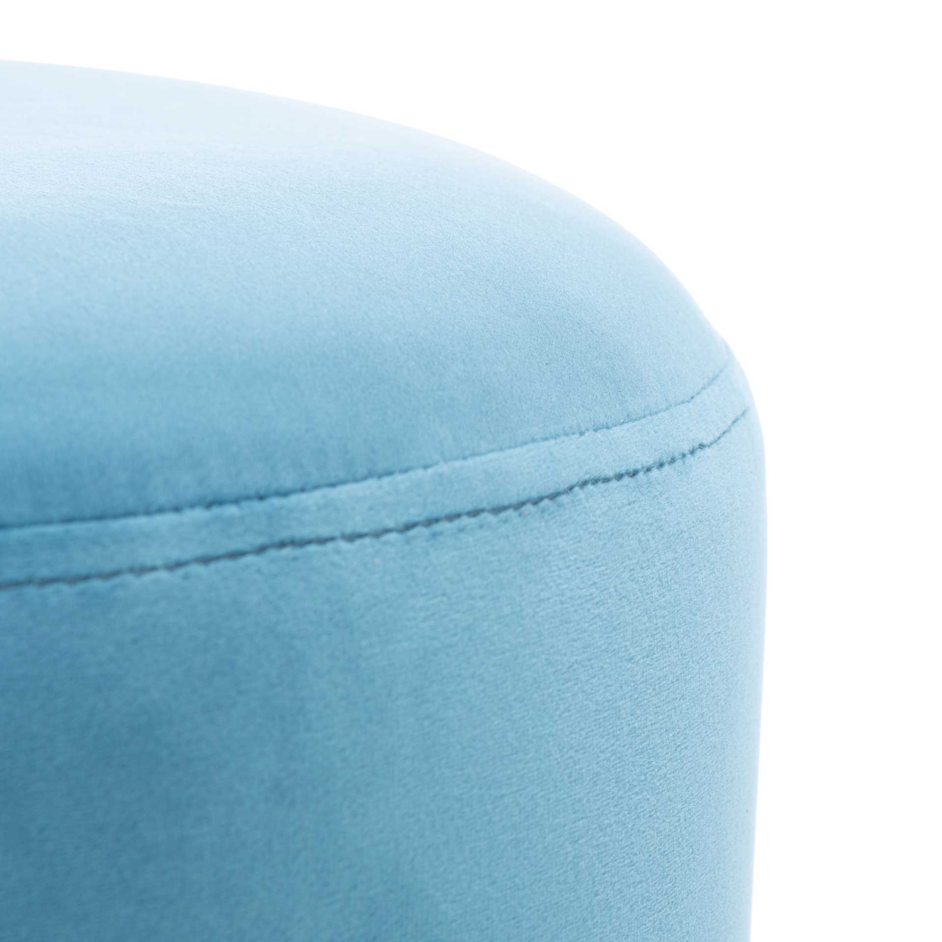 Azizi Round Ottoman Sky Blue/Gold - Image 2