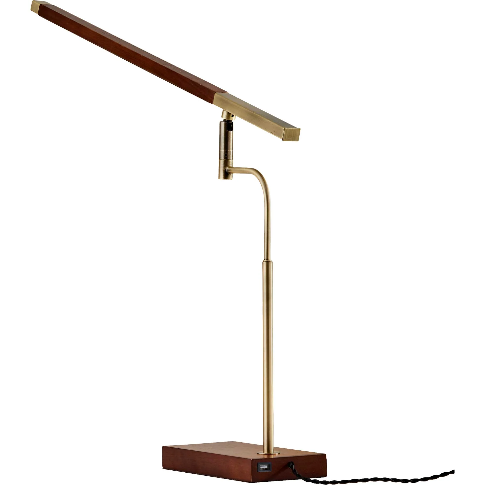 Bagneux LED Desk Lamp Walnut/Brass - Image 3