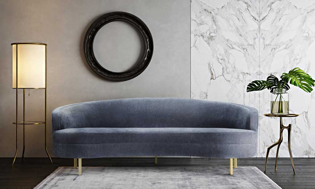 Bagneux Velvet Sofa Gray - Image 6