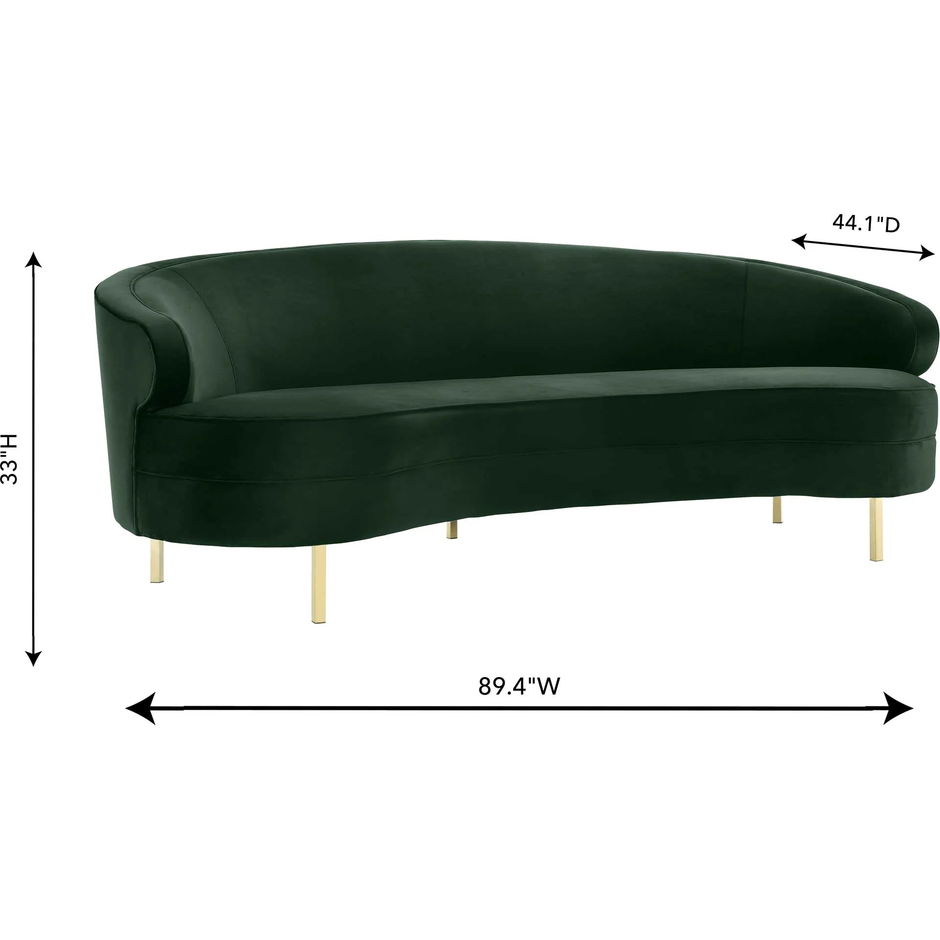 Bagneux Velvet Sofa Green - Image 8