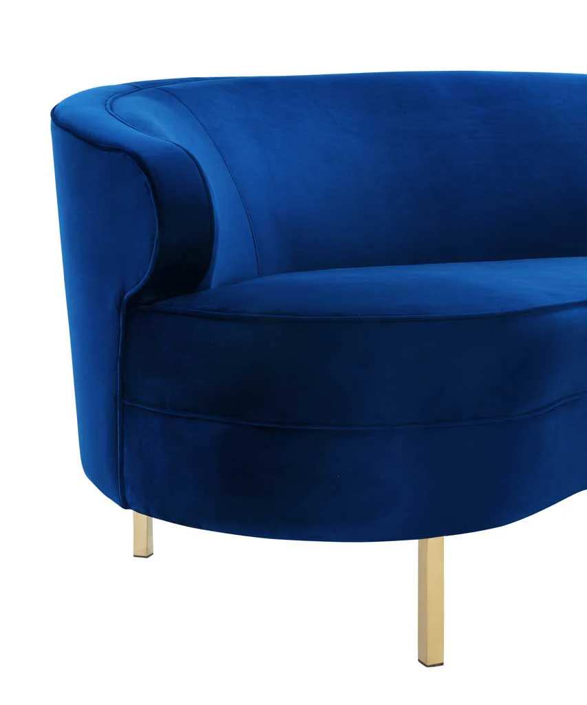 Bagneux Velvet Sofa Navy - Image 5