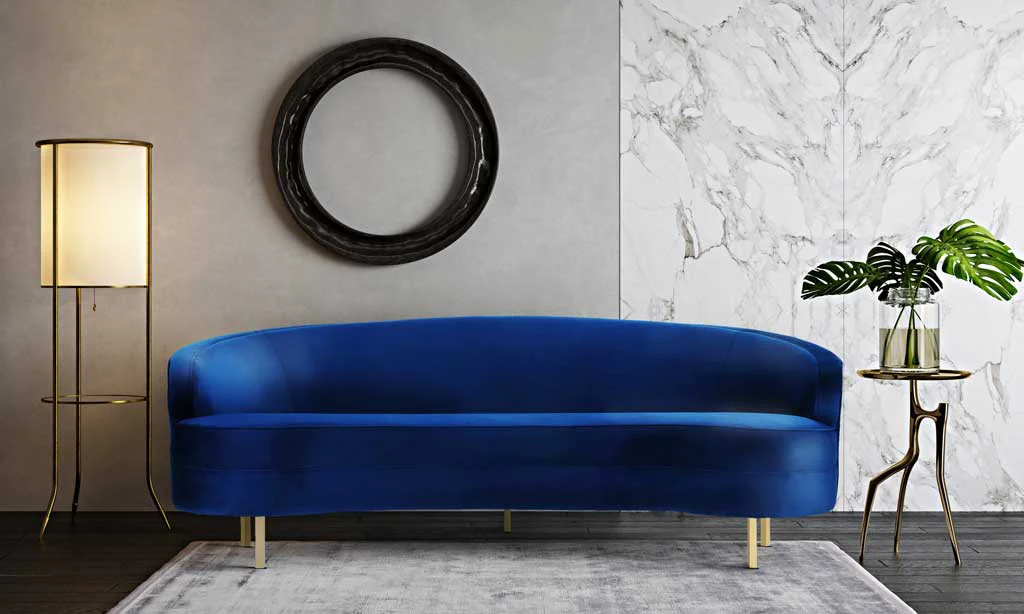 Bagneux Velvet Sofa Navy - Image 6