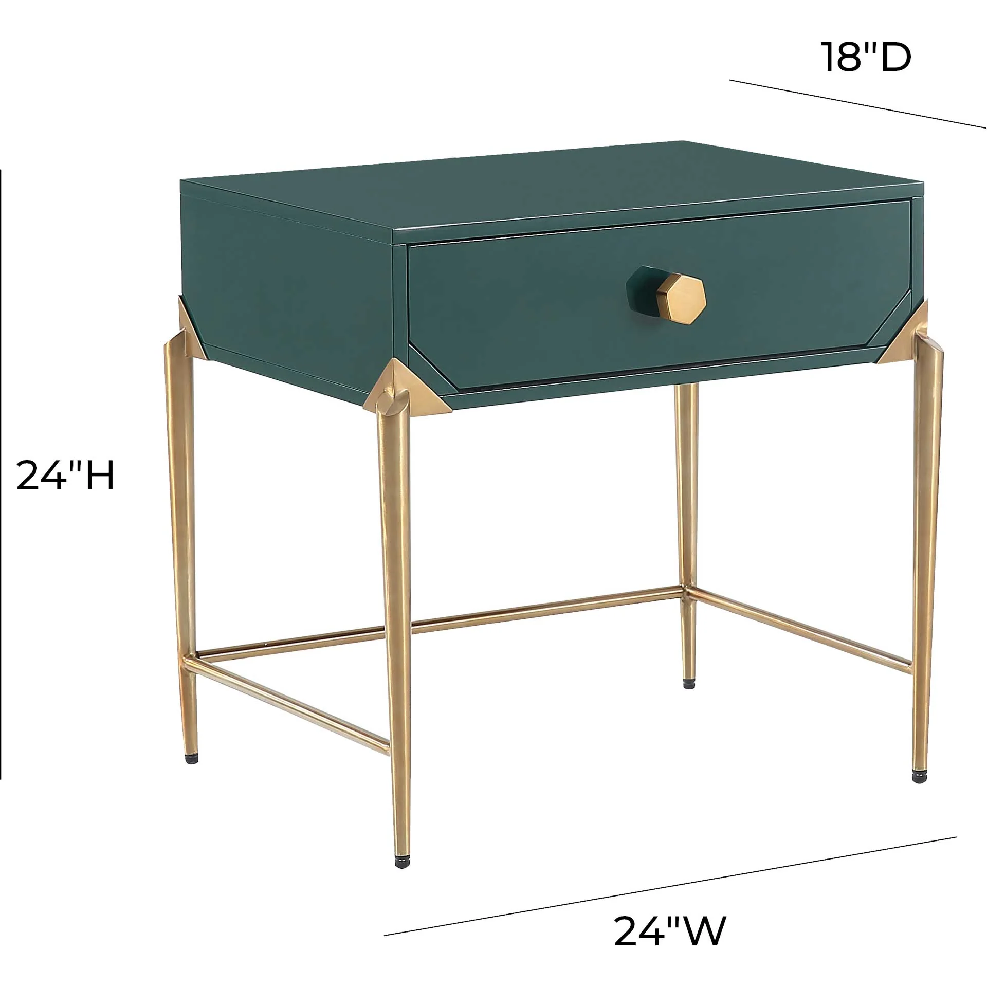 Bailey Lacquer Side Table Green - Image 8