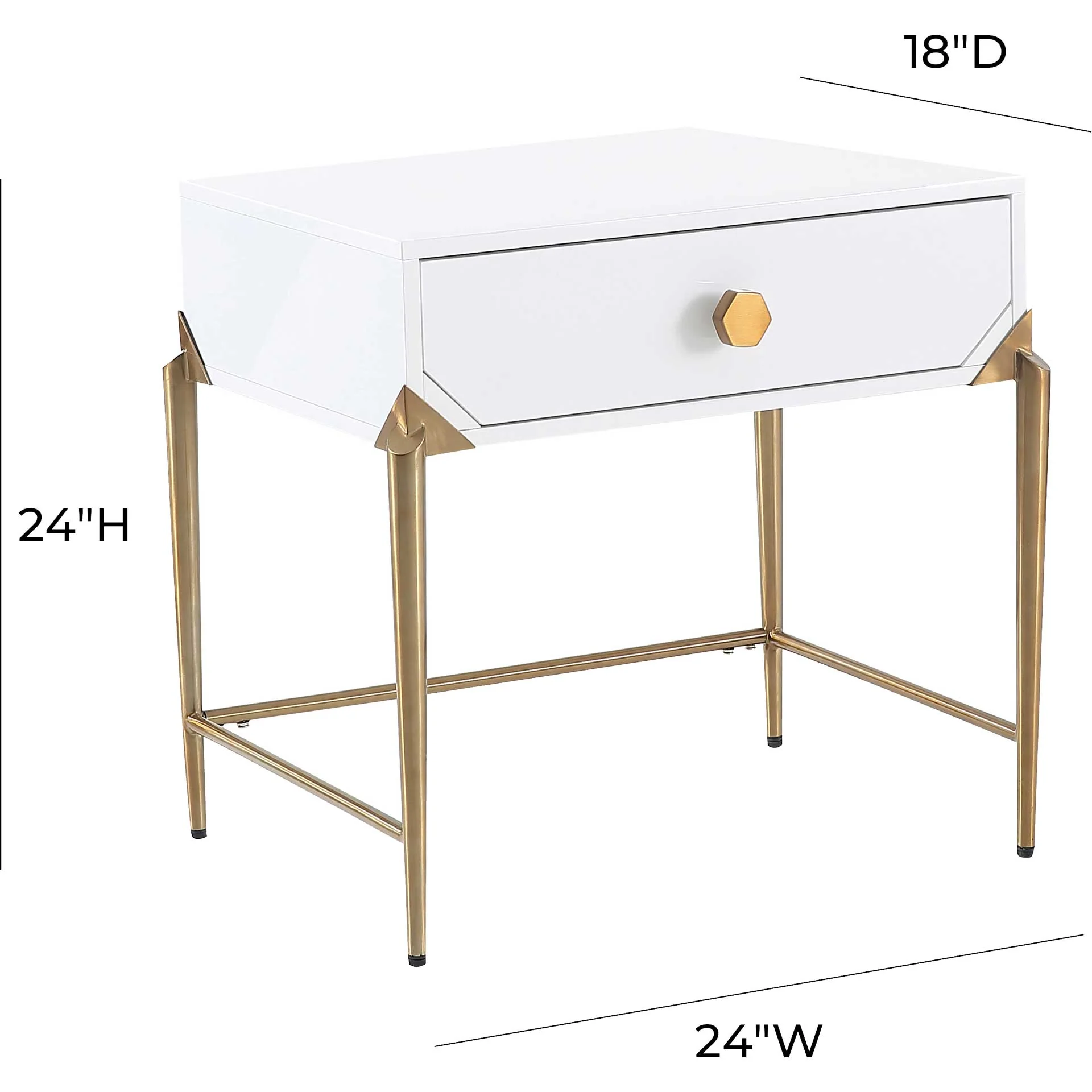 Bailey Lacquer Side Table White - Image 8