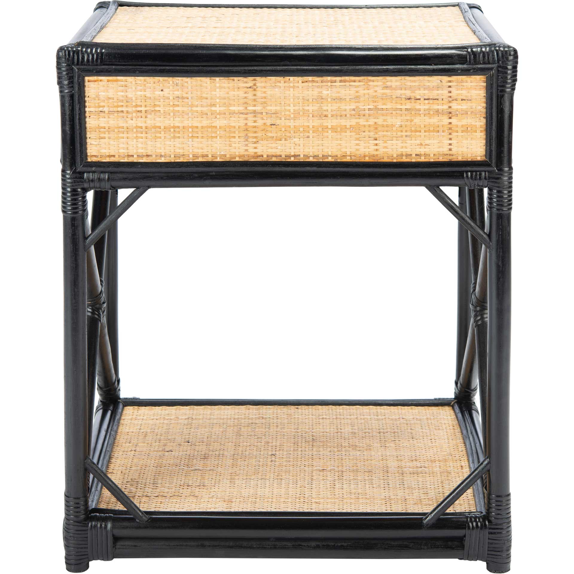 Bain 1 Drawer 1 Shelf Nightstand Black/Natural - Image 4