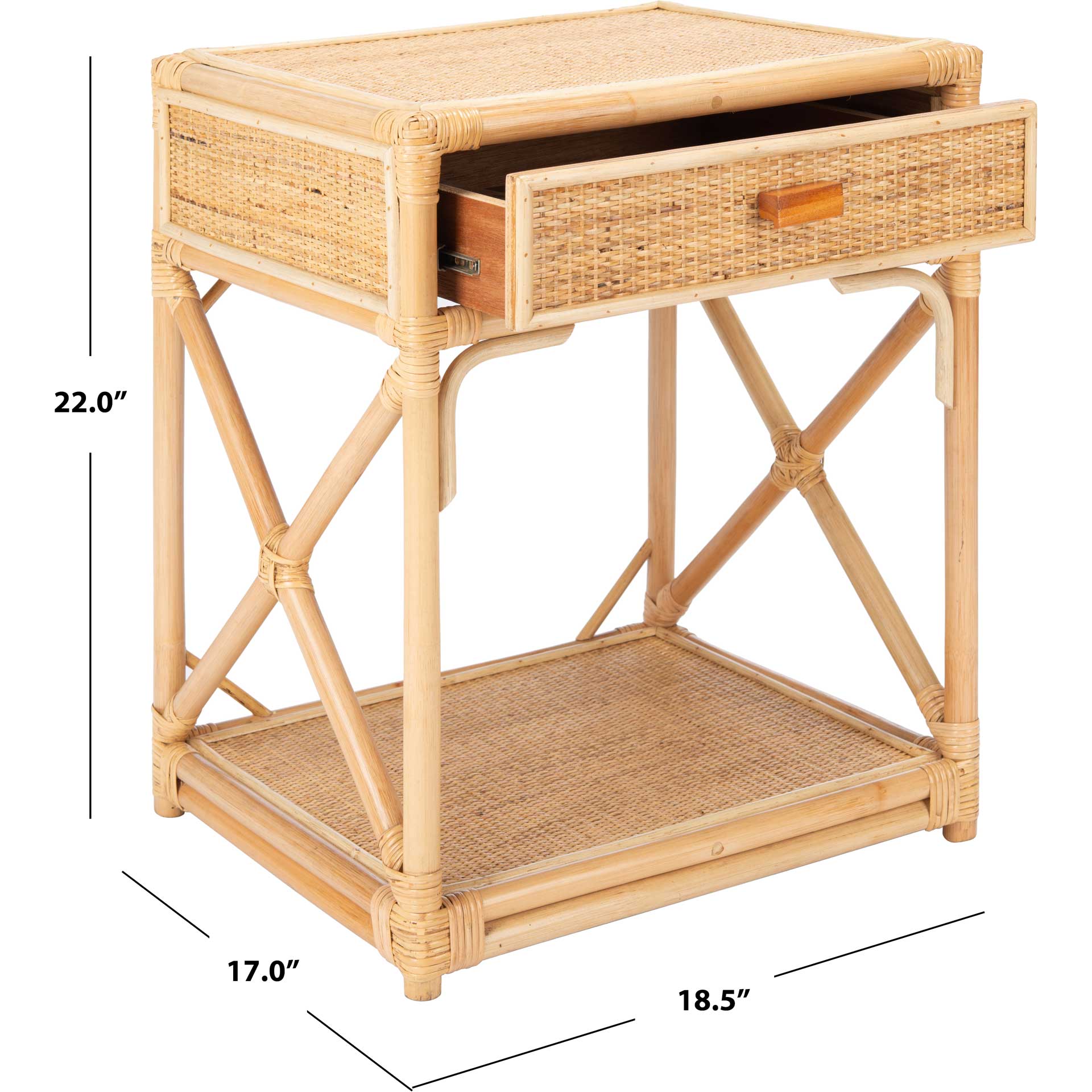 Bain 1 Drawer 1 Shelf Nightstand Natural - Image 9