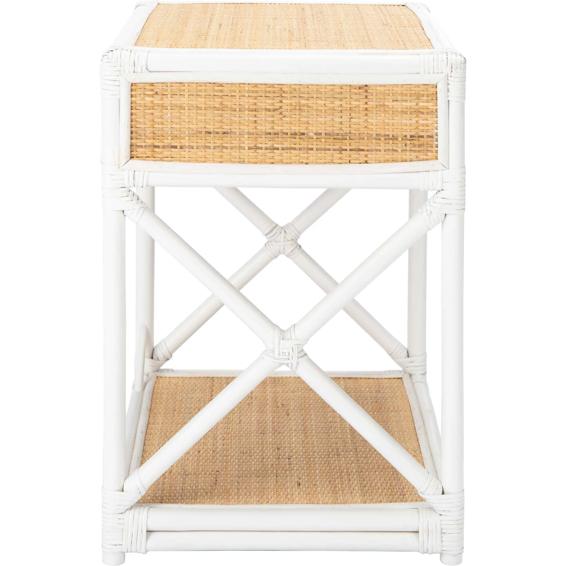 Bain 1 Drawer 1 Shelf Nightstand White/Natural - Image 3