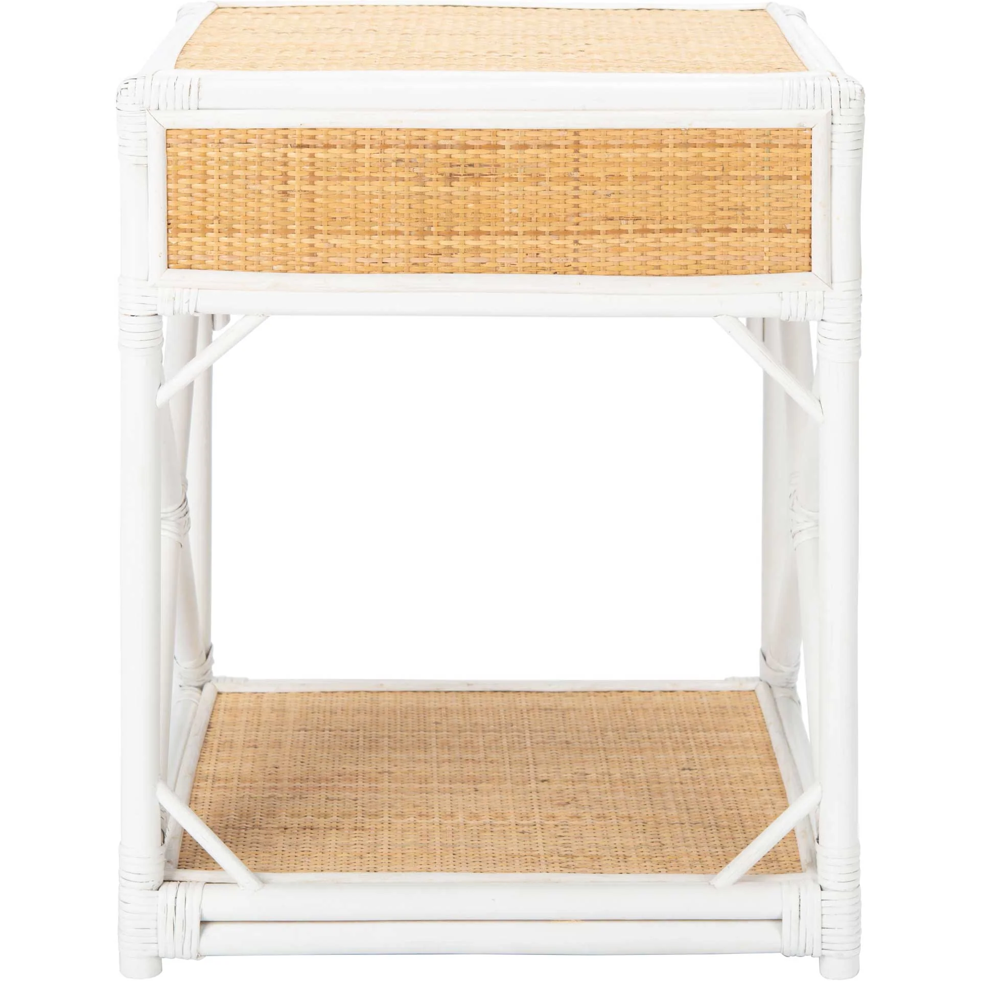 Bain 1 Drawer 1 Shelf Nightstand White/Natural - Image 4