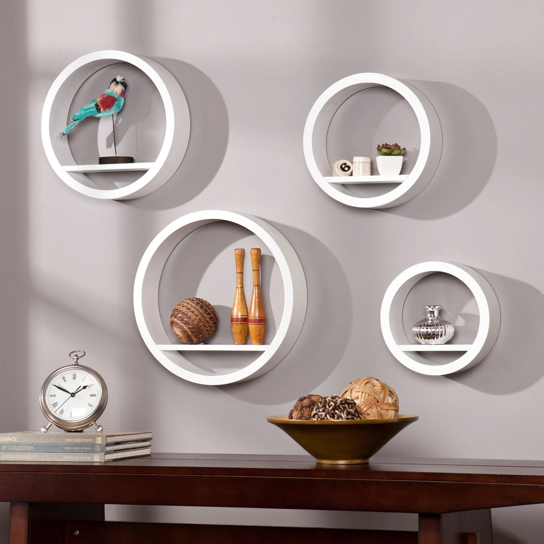 Bain Circle Shelf White (Set of 4) - Image 3