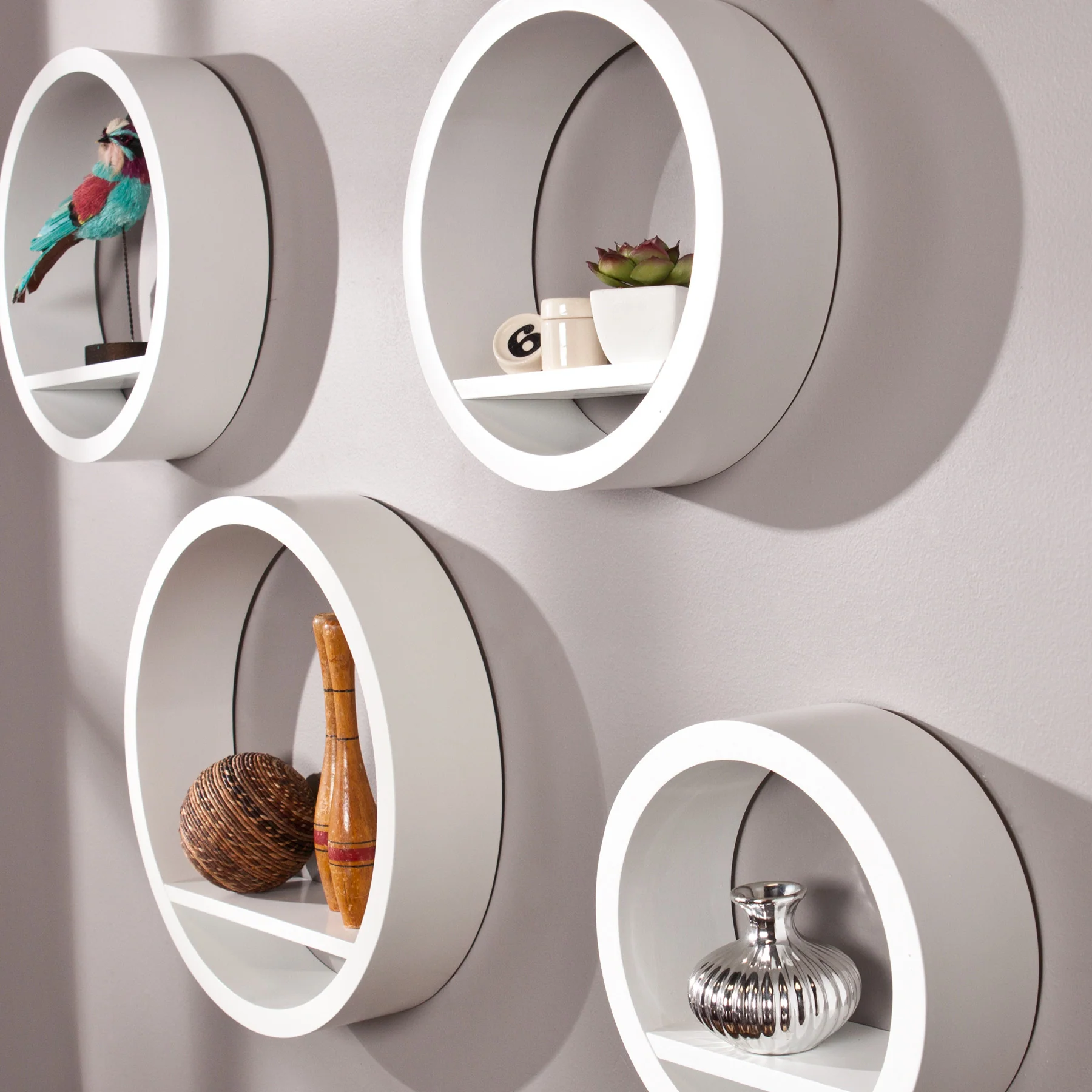 Bain Circle Shelf White (Set of 4) - Image 4