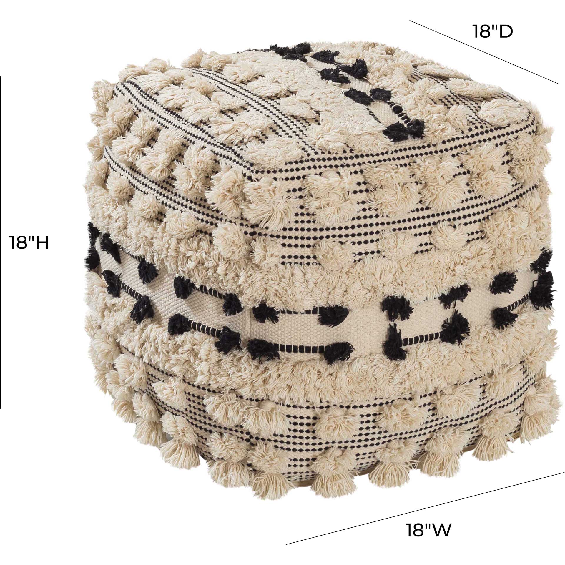 Bain Cotton Pouf Beige - Image 4
