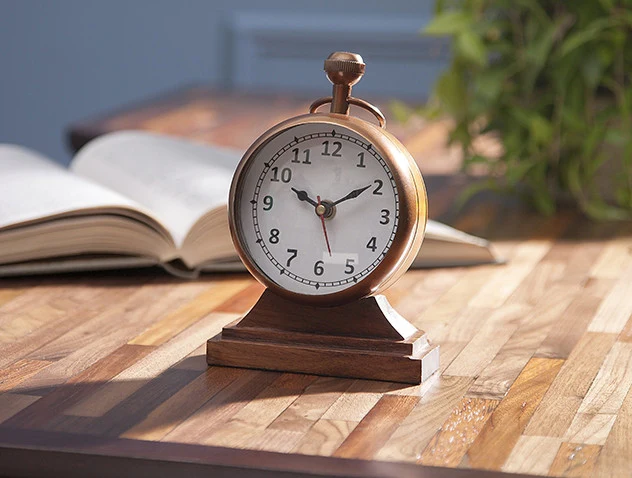 Bains Kushnick Clock with Wood Base - Image 2