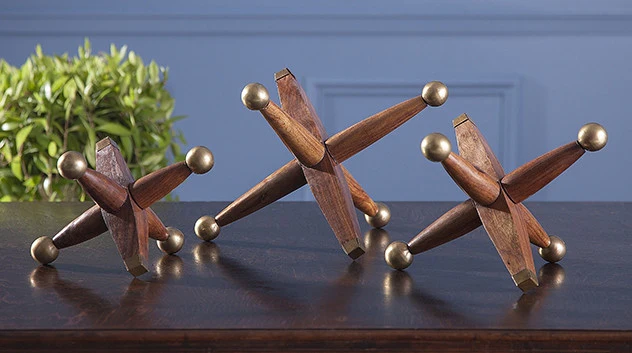 Bains Kushnick Wood and Metal Jacks (Set of 3) - Image 2