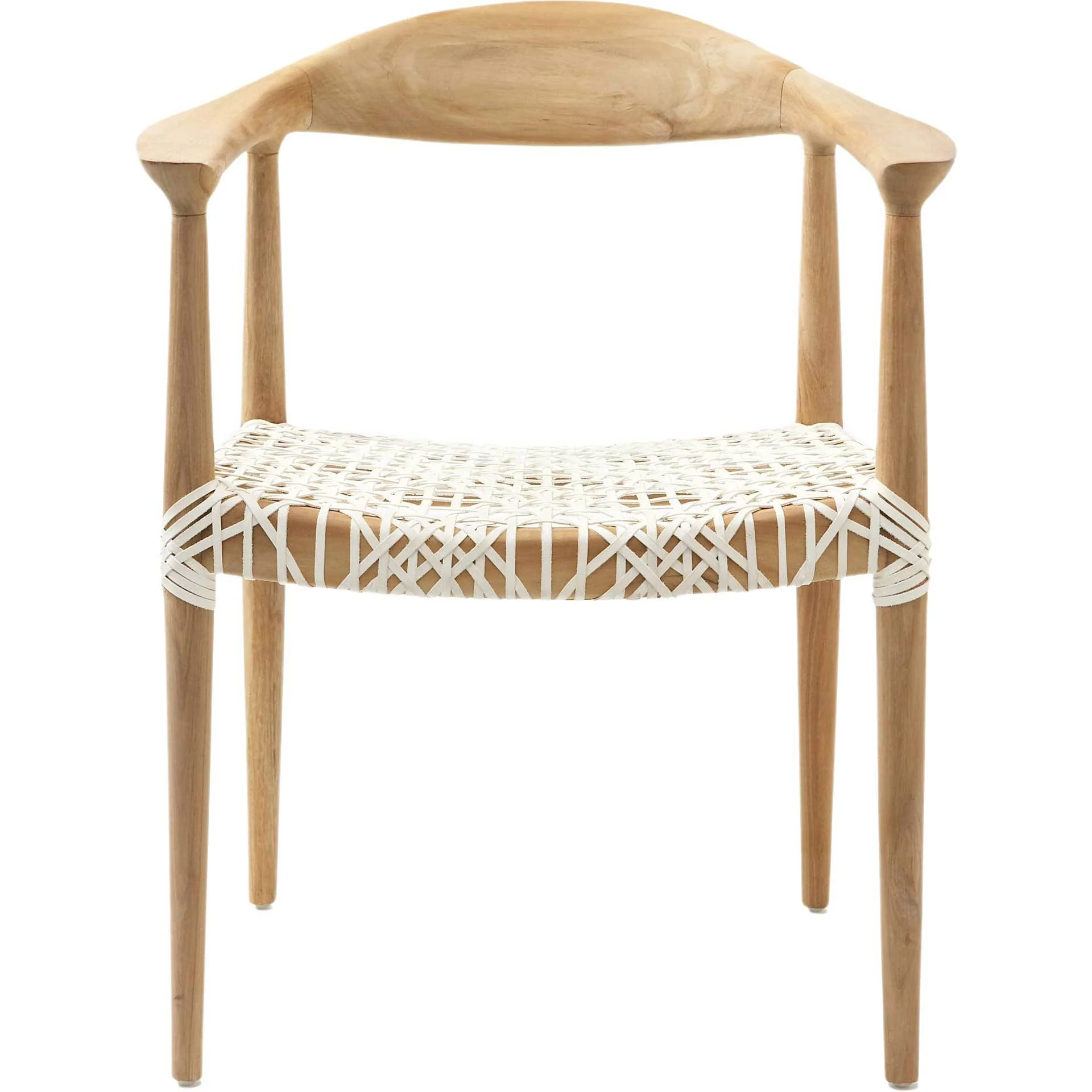 Baize Arm Chair Light Oak/Off White - Image 2