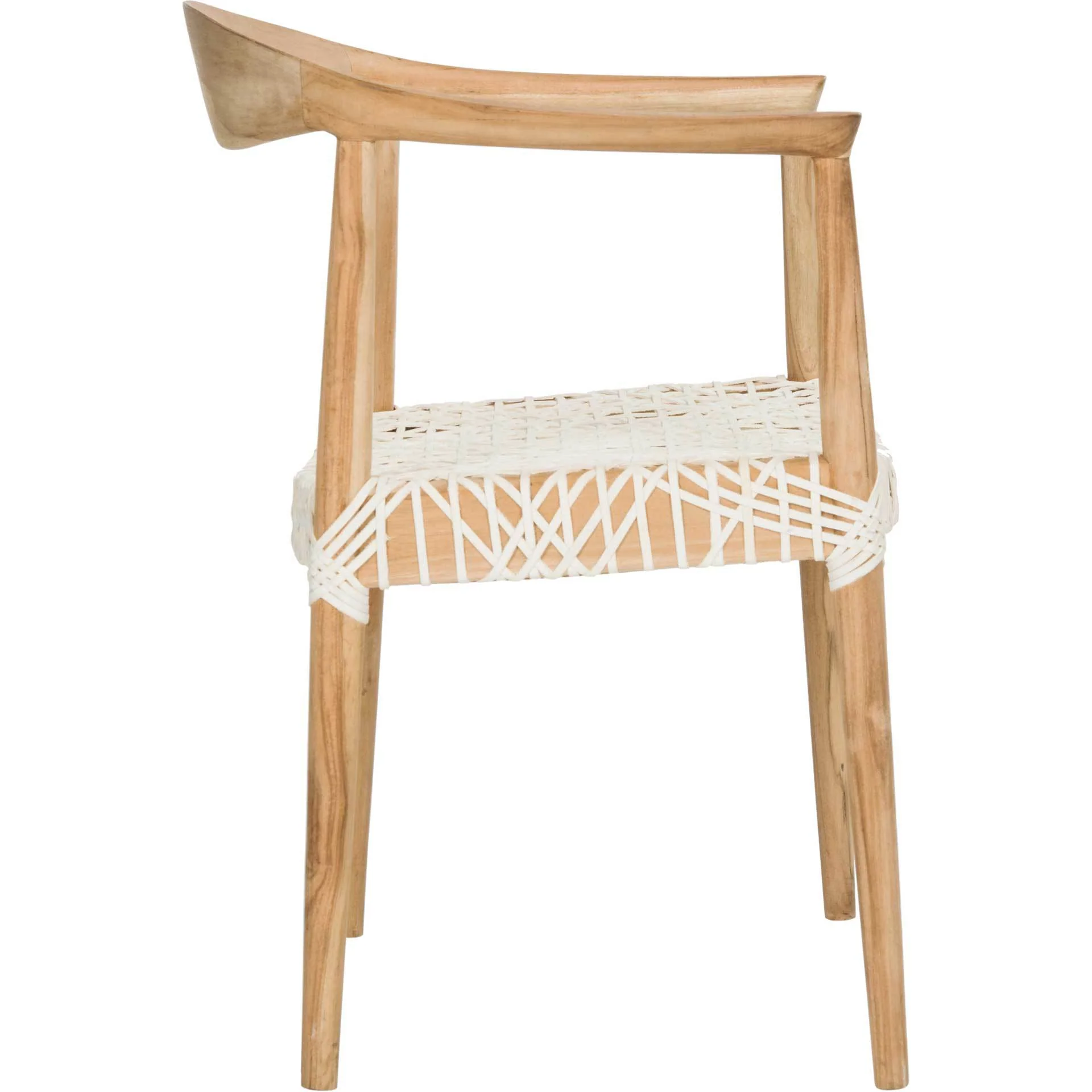 Baize Arm Chair Light Oak/Off White - Image 3