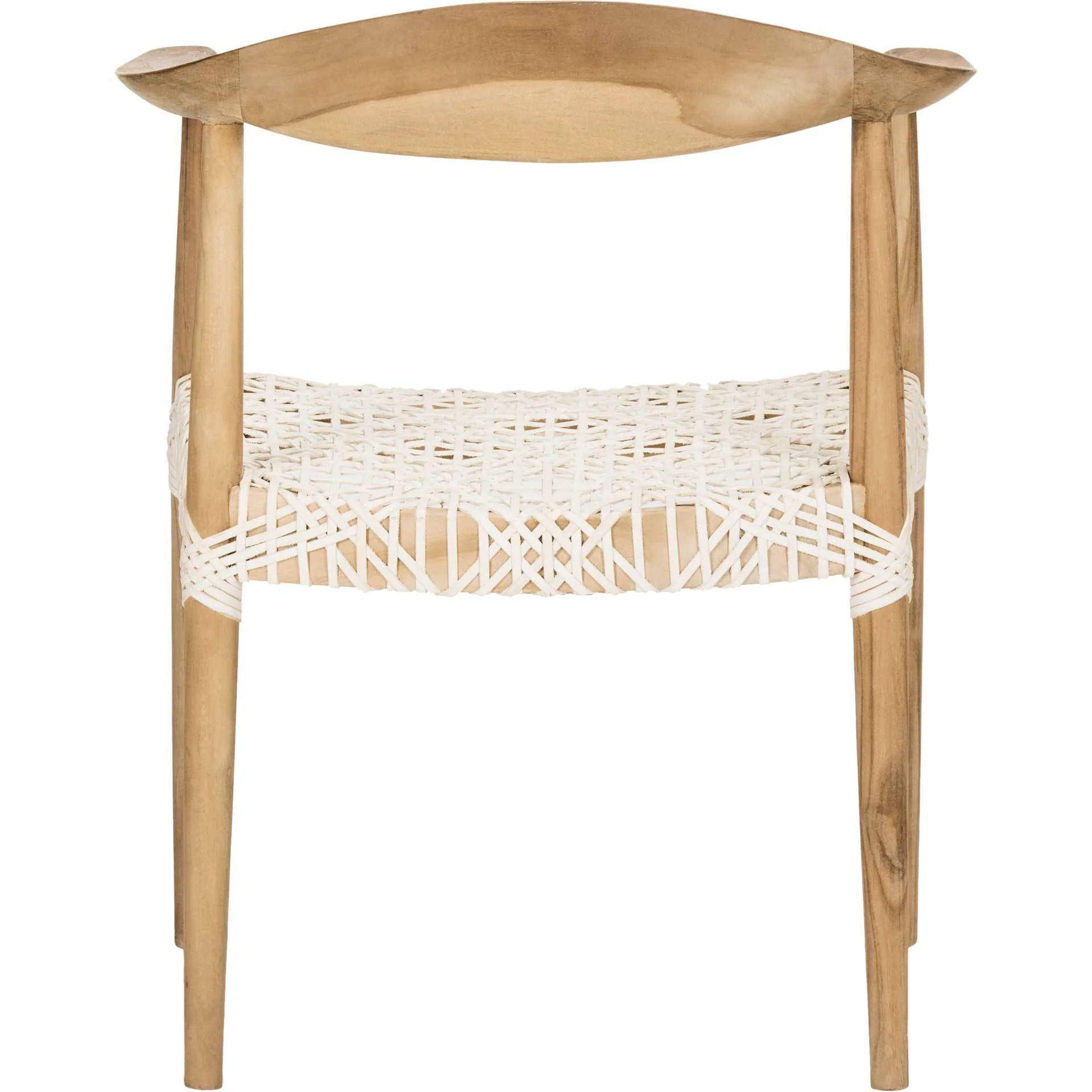Baize Arm Chair Light Oak/Off White - Image 4