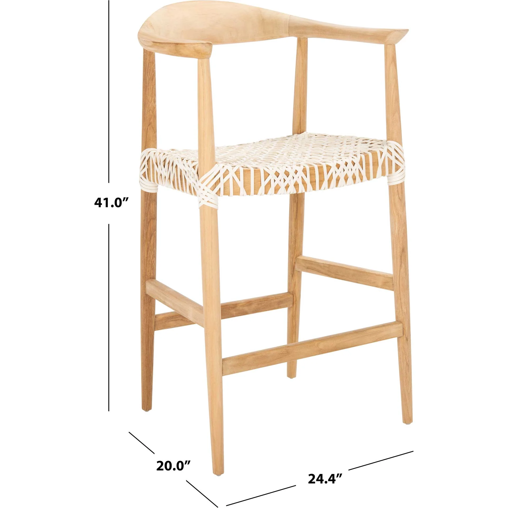Baize Bar Stool Natural/White - Image 13