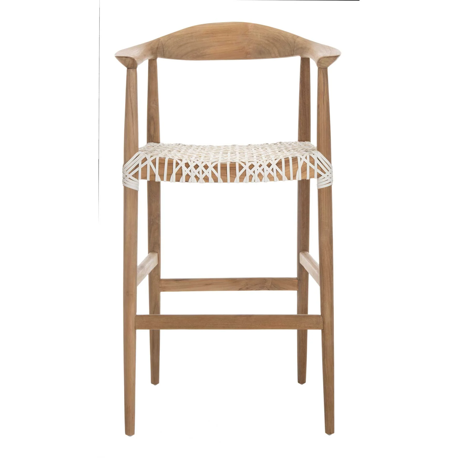 Baize Bar Stool Natural/White - Image 2